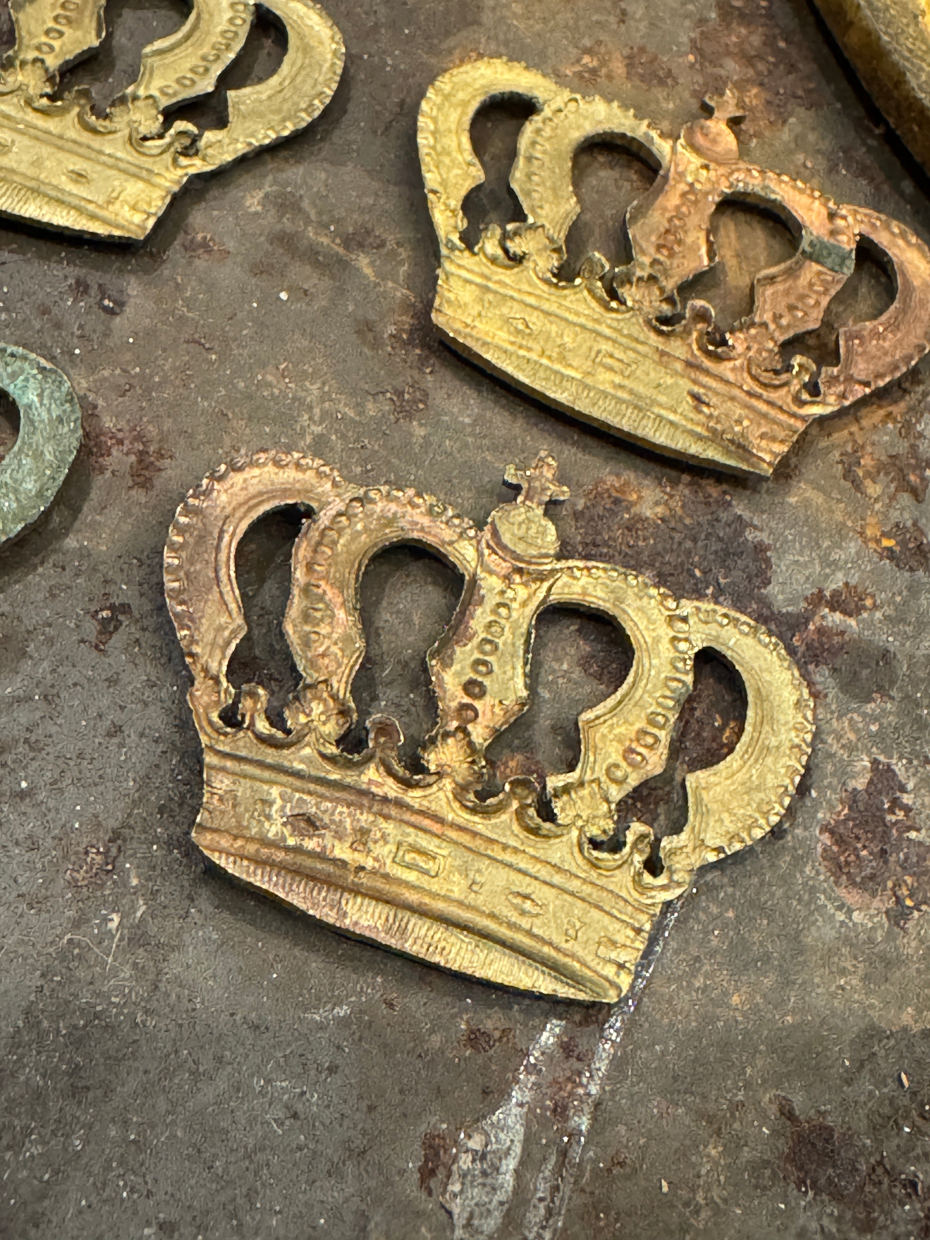 1800s Antique French Metal Crown