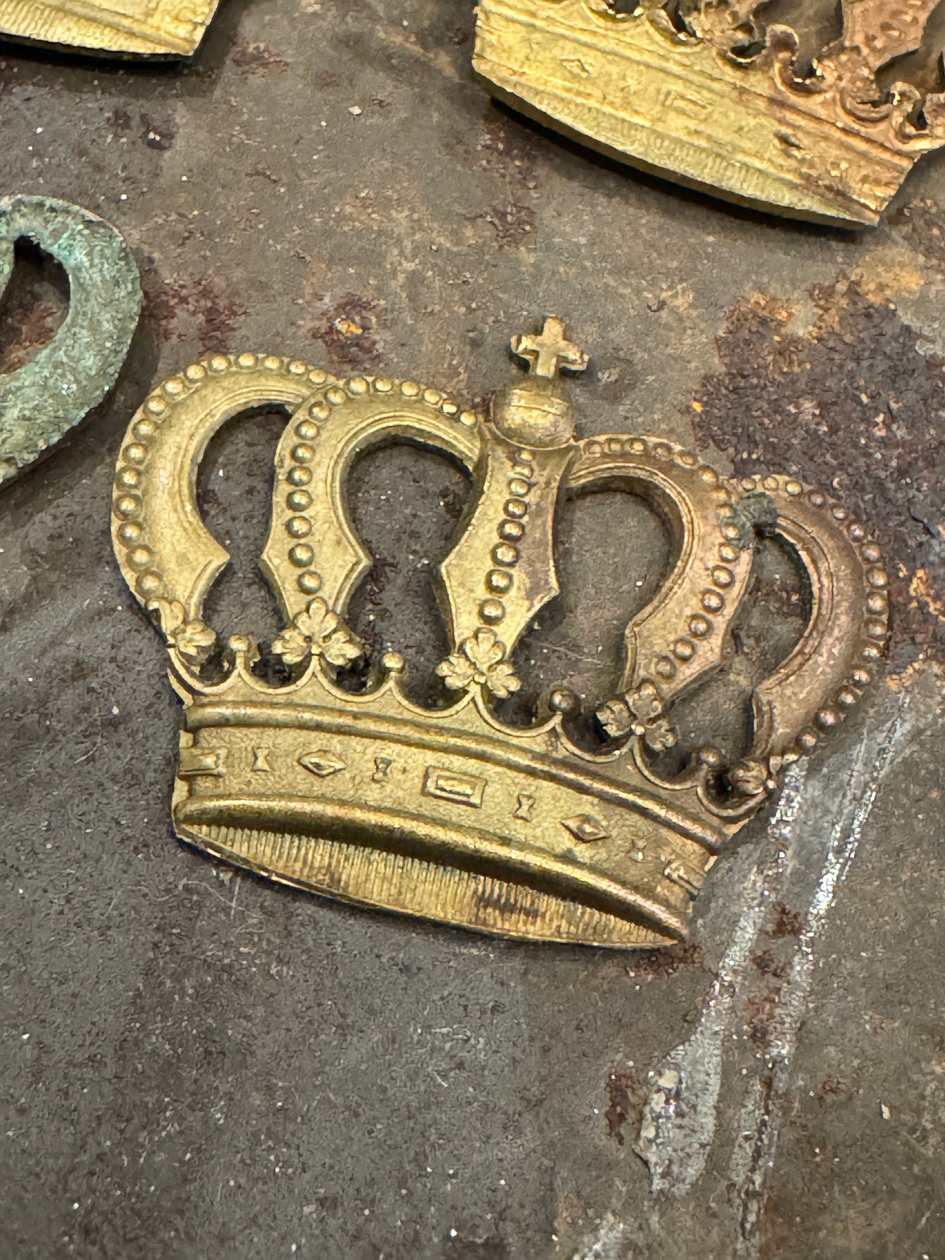 1800s Antique French Metal Crown