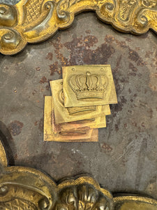 1800s Antique French Metal Crown Stamping Plates