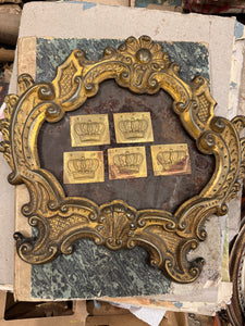 1800s Antique French Metal Crown Stamping Plates