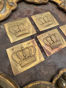 1800s Antique French Metal Crown Stamping Plates
