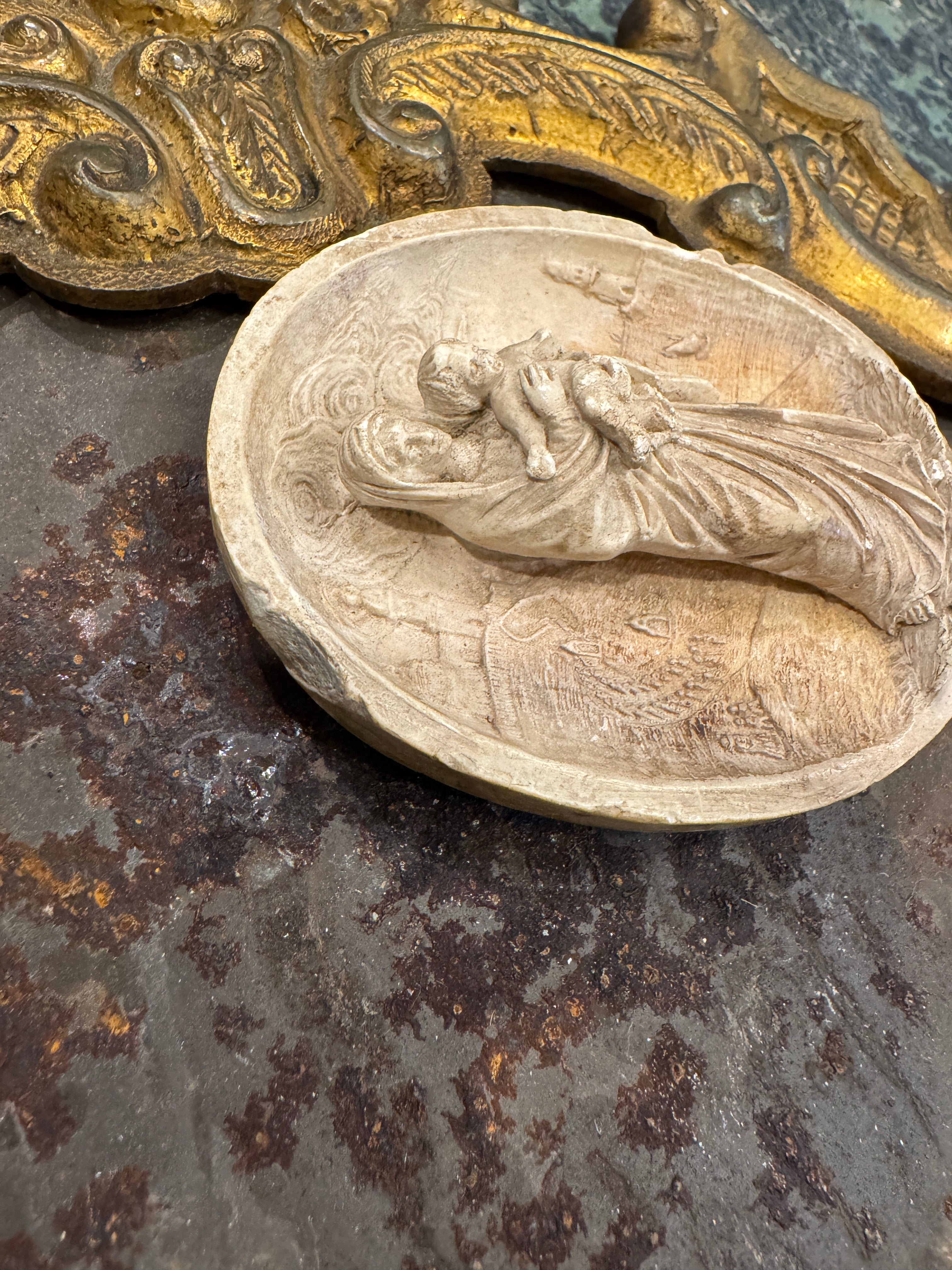 Beautiful 1800s Meerschaum French Religious Icon