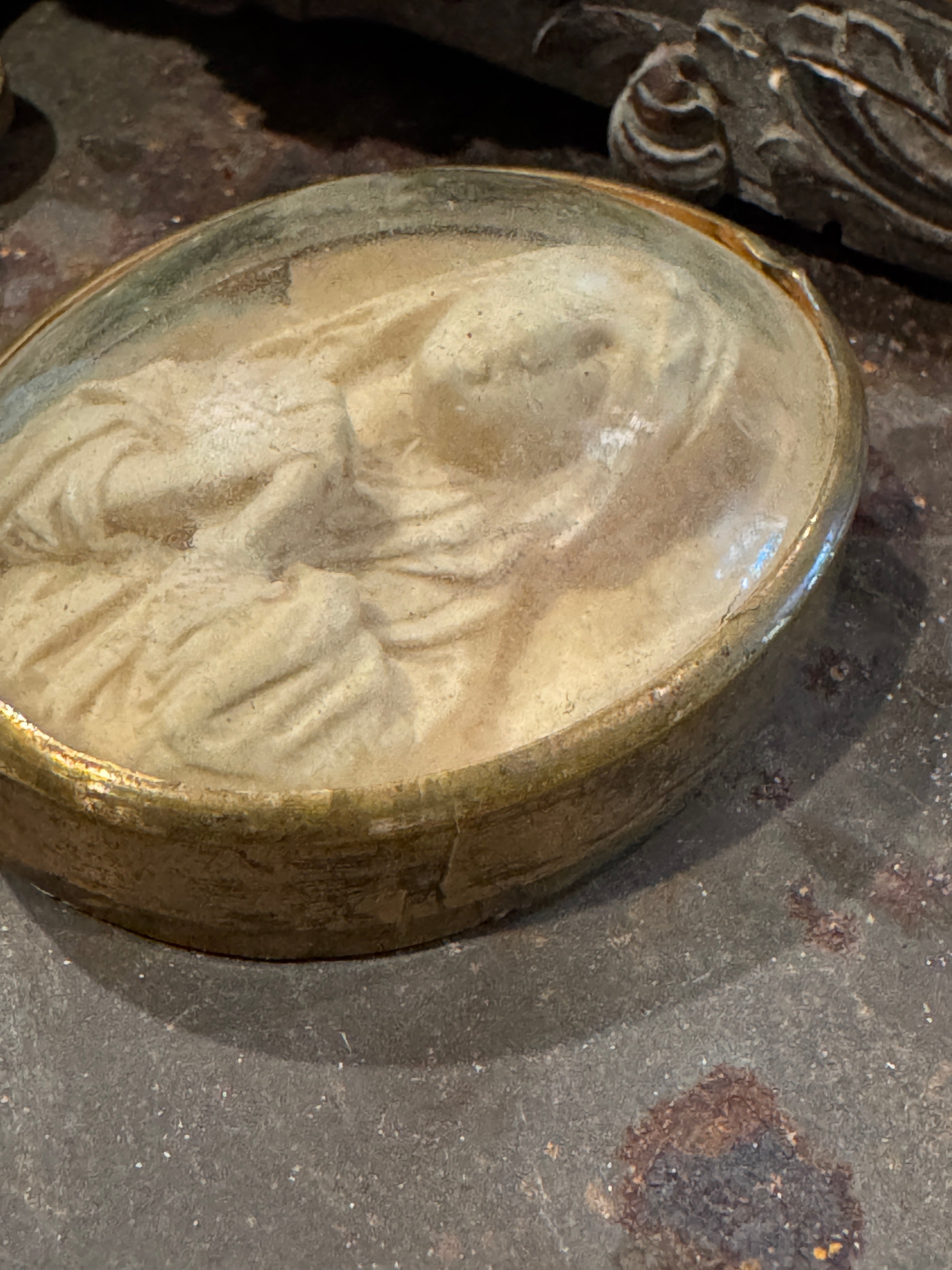 Beautiful Meerschaum 1800s French Religious Icon