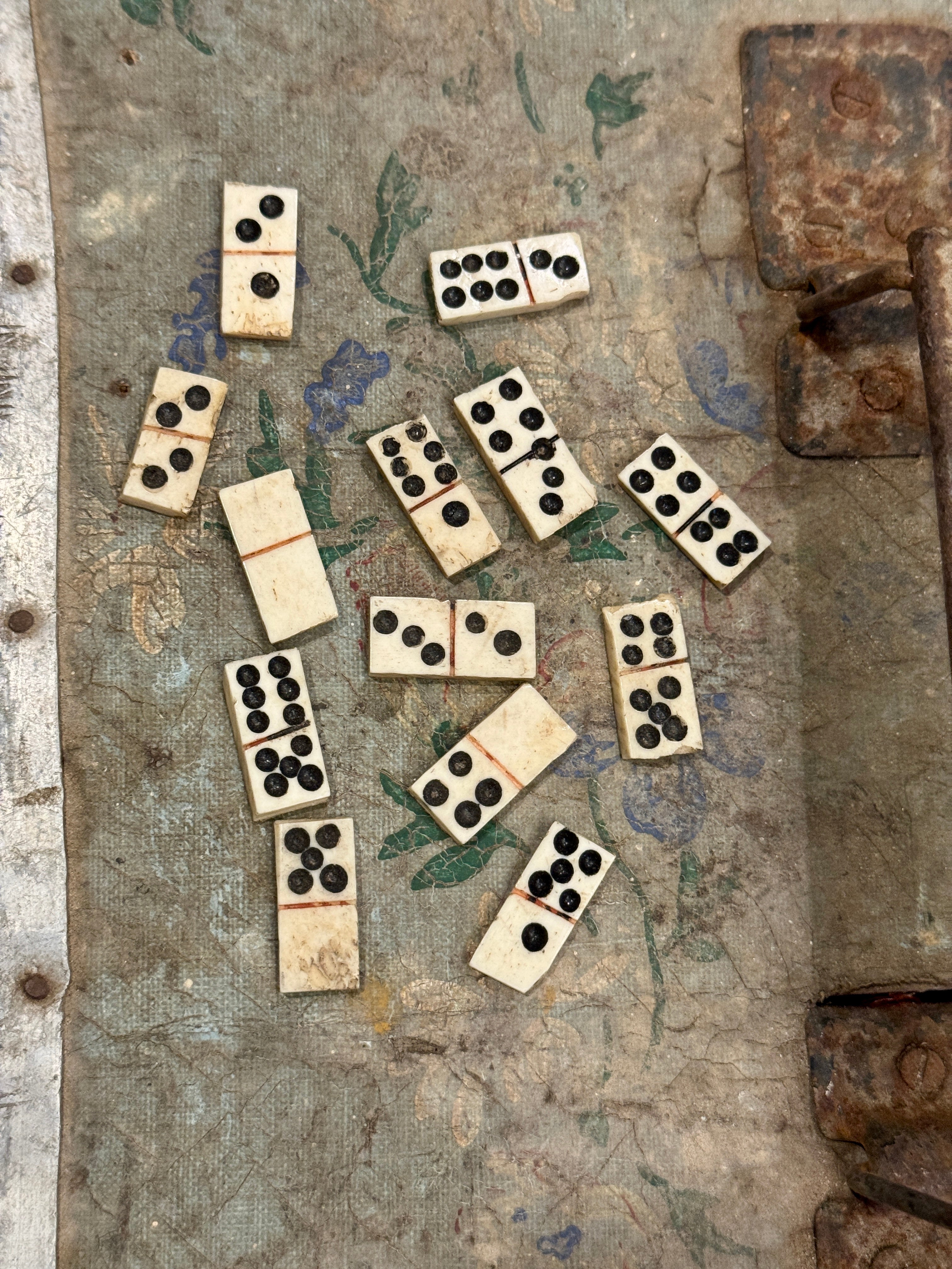 Antique 1800s French Bone Dominoes