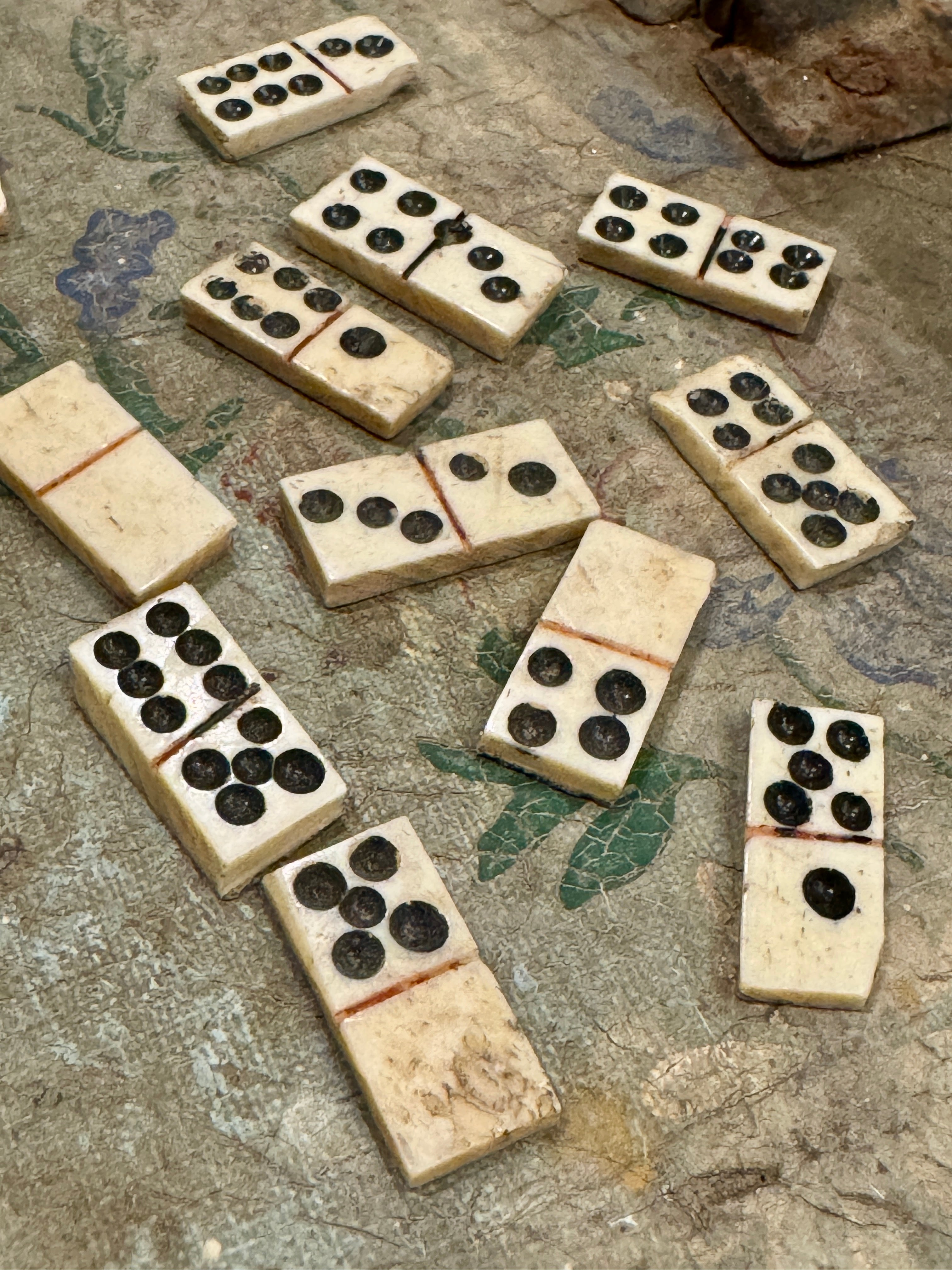 Antique 1800s French Bone Dominoes