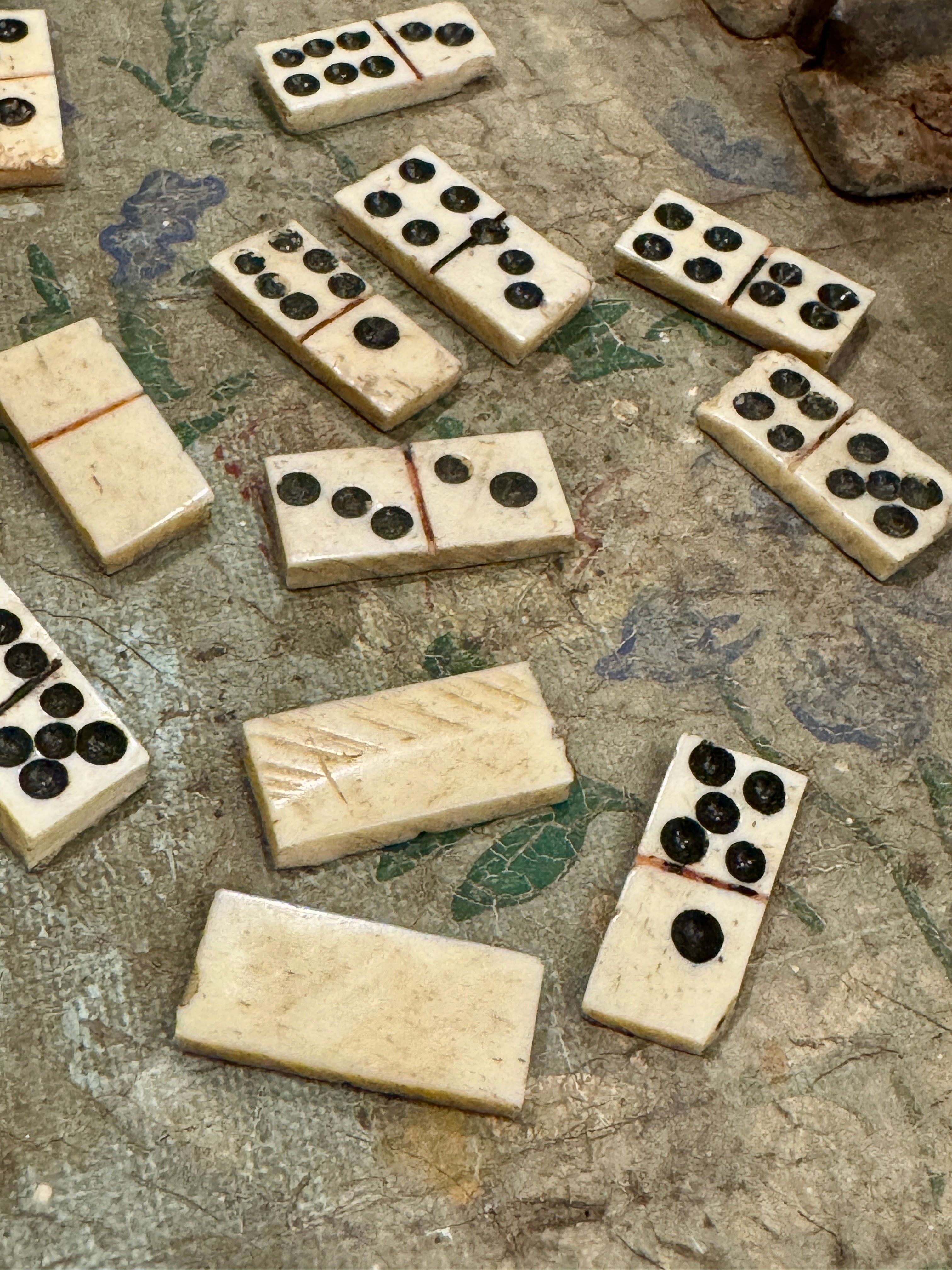 Antique 1800s French Bone Dominoes