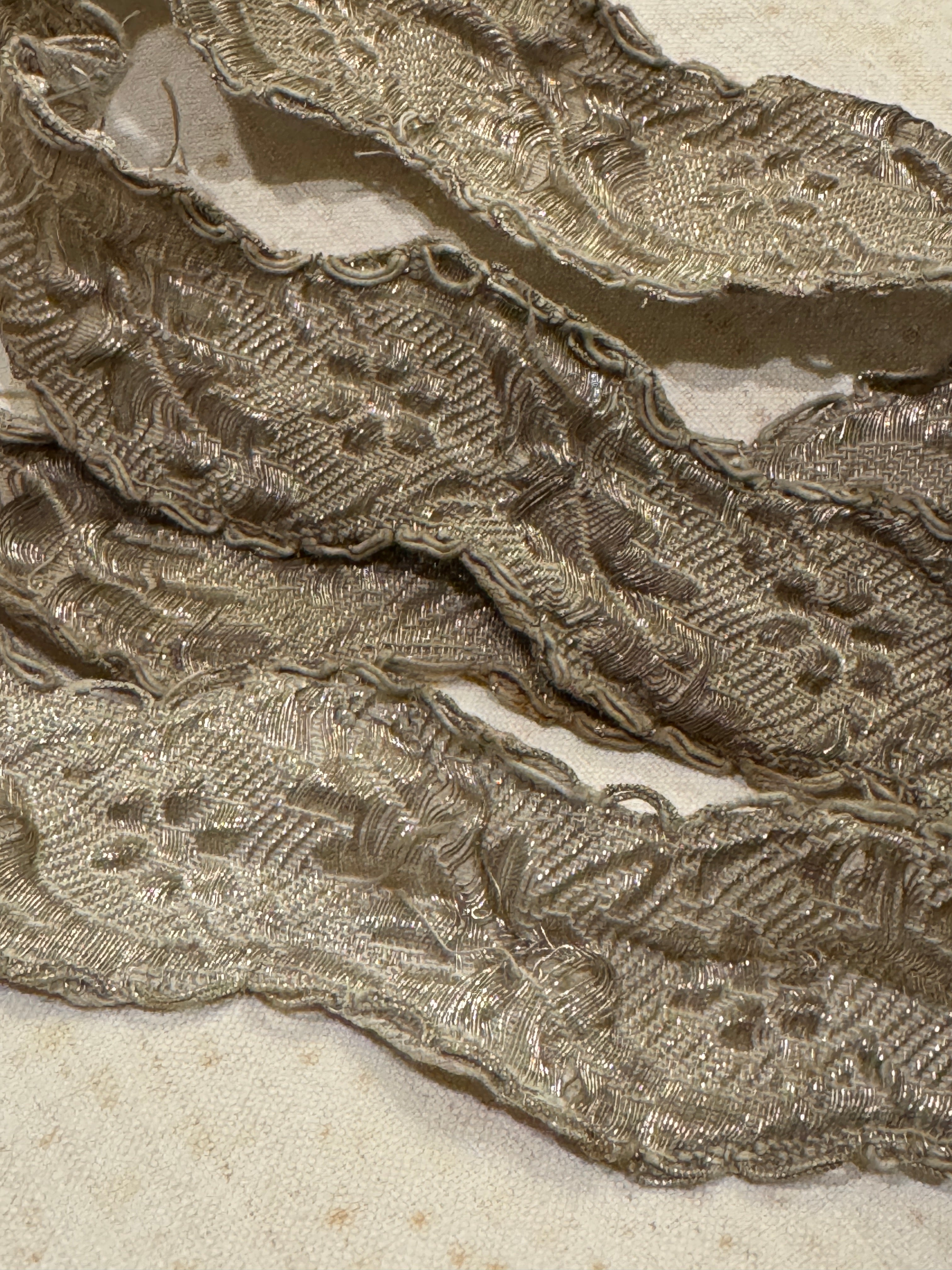 Late 1800s Antique French Silver Metallic Vestment Trim