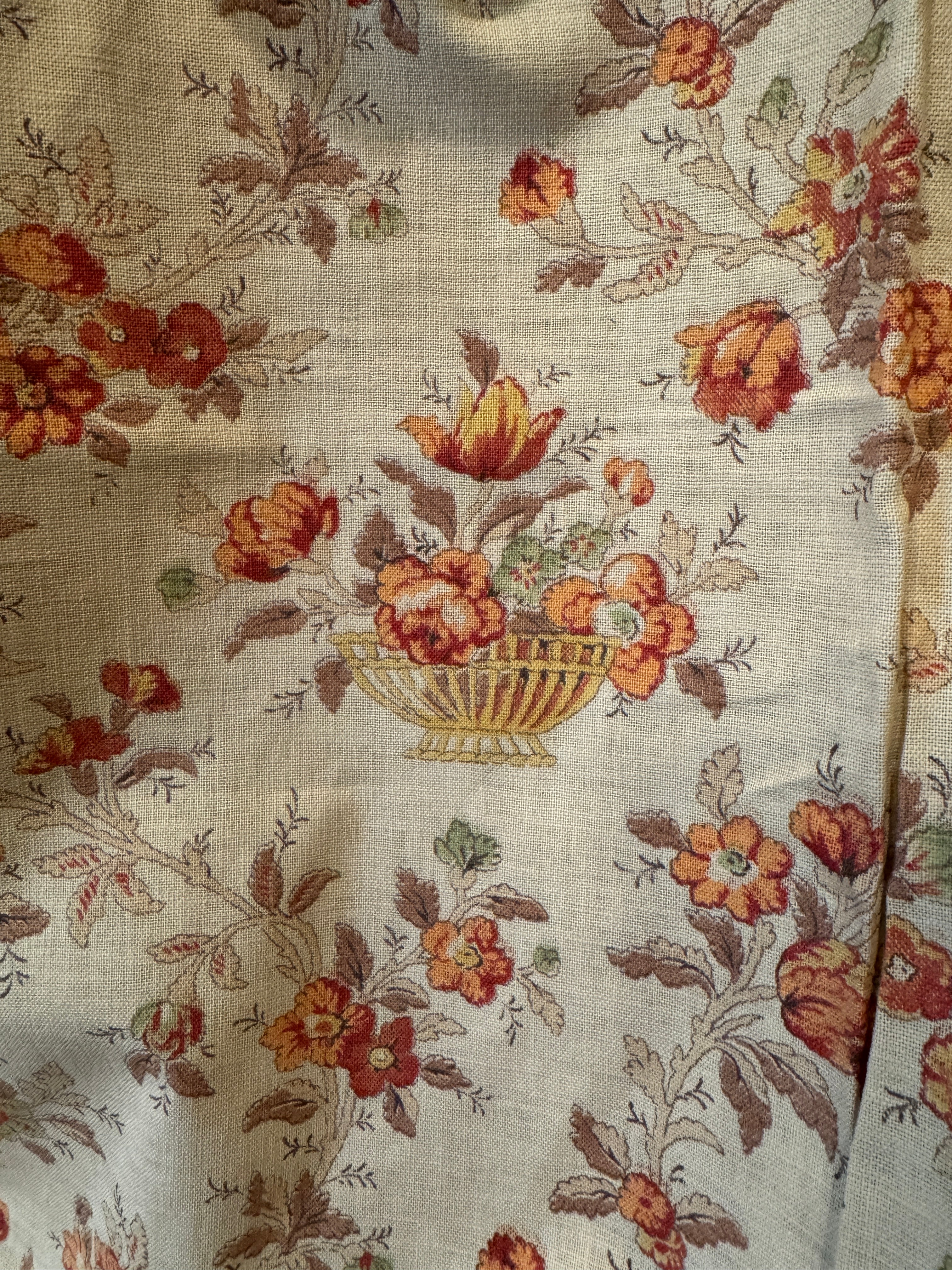 Beautiful French Floral Basket Fabric *