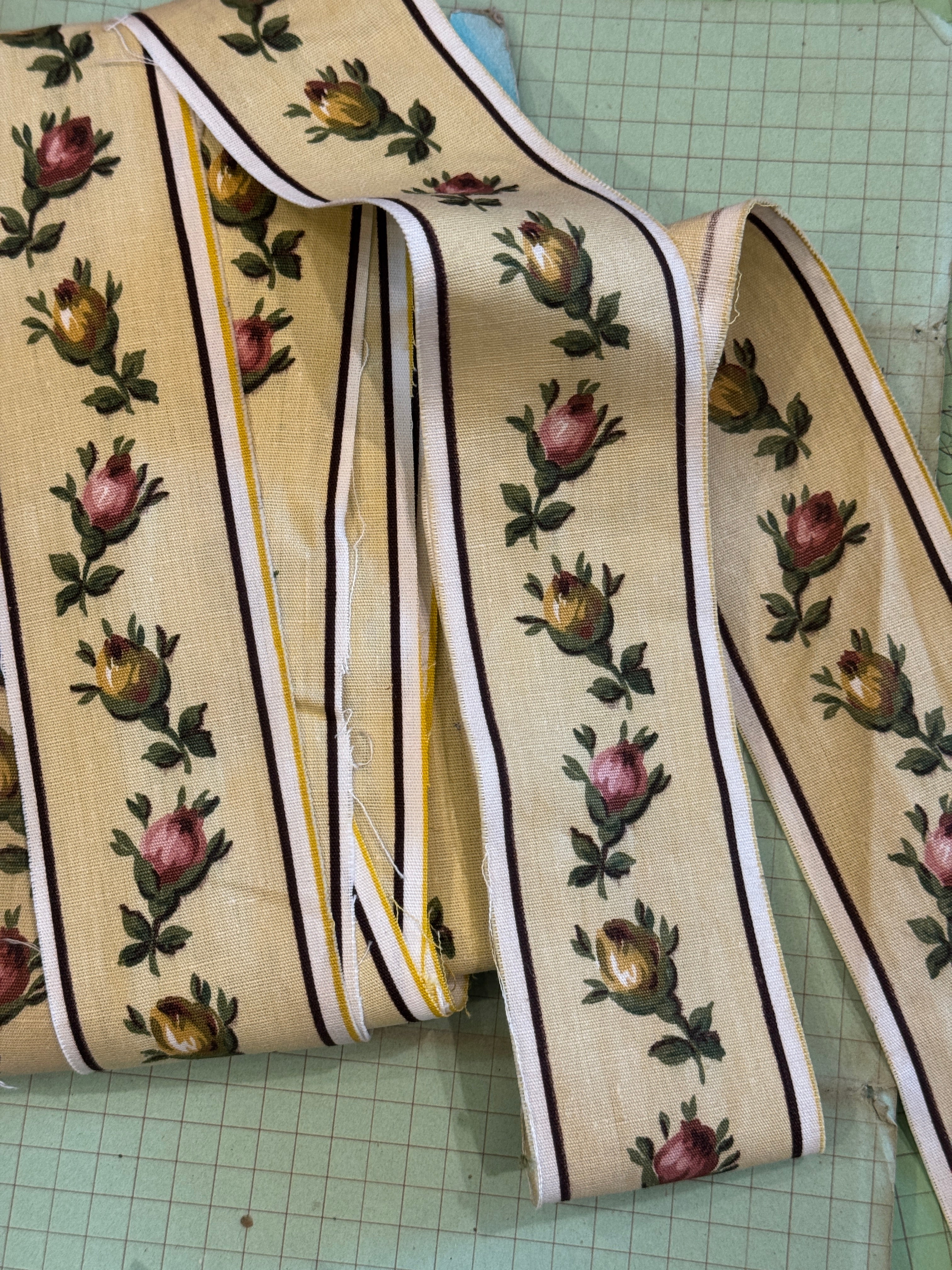 Antique French Rose Canvas Ribbon, Trim or Upholstery