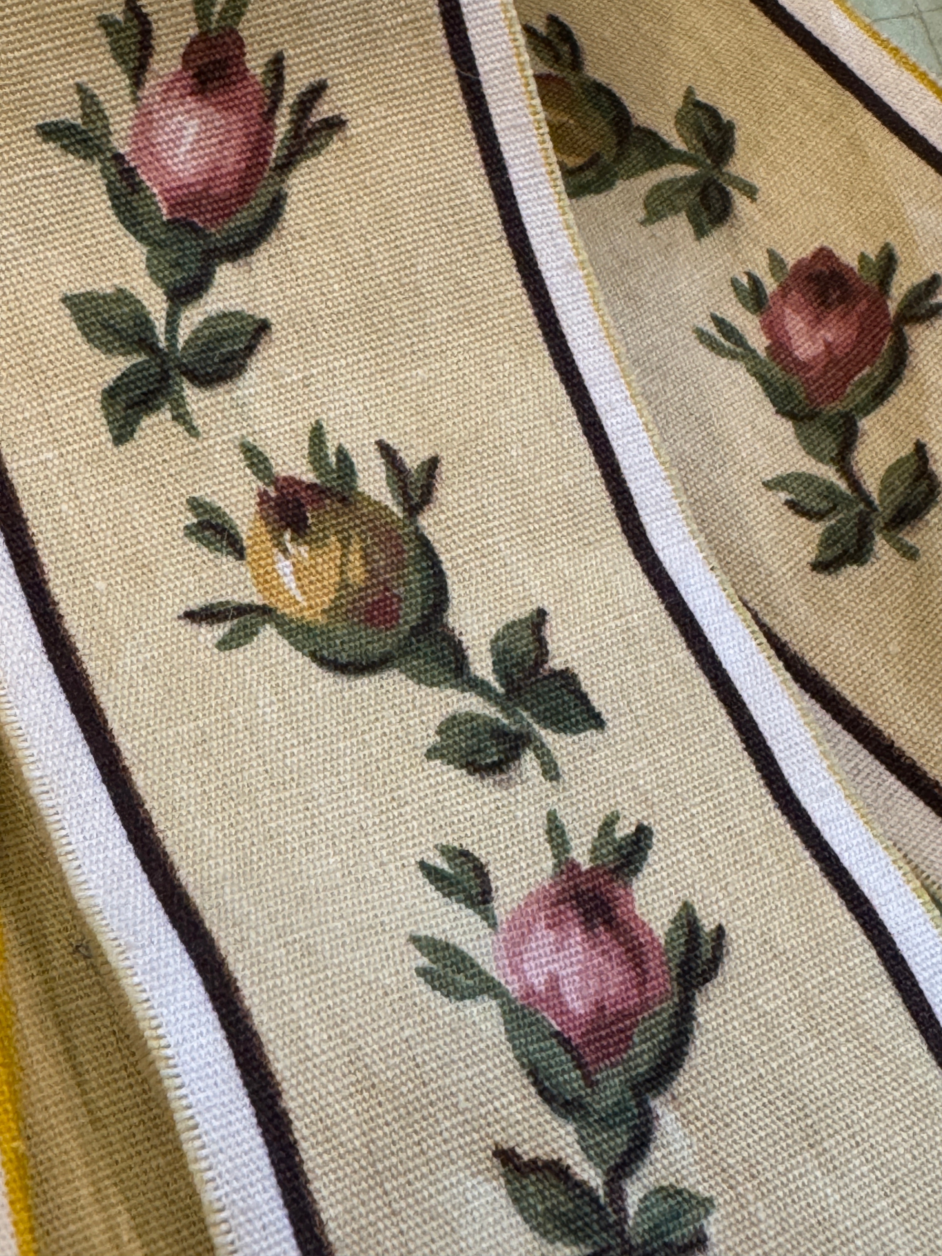 Antique French Rose Canvas Ribbon, Trim or Upholstery