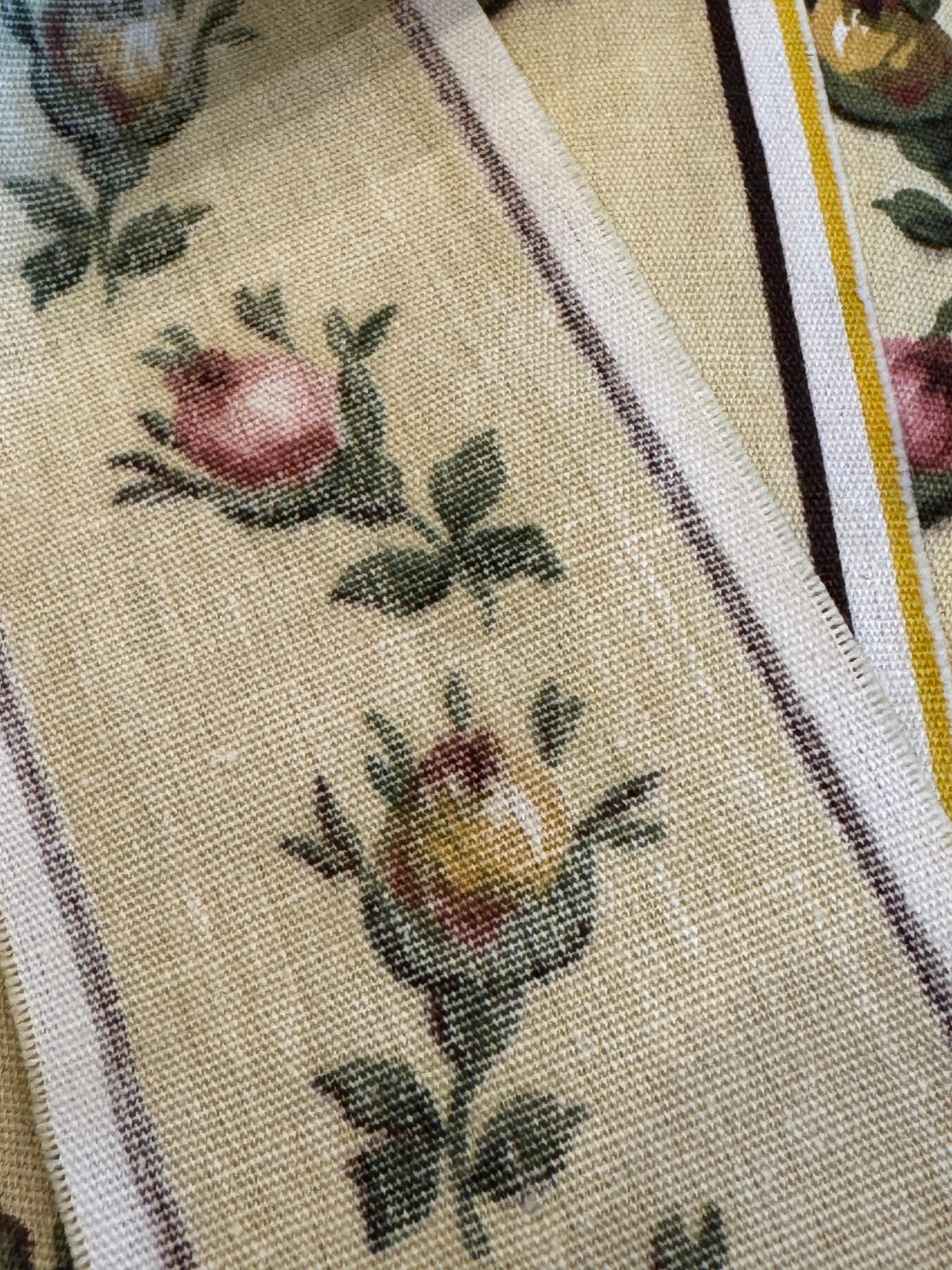 Antique French Rose Canvas Ribbon, Trim or Upholstery