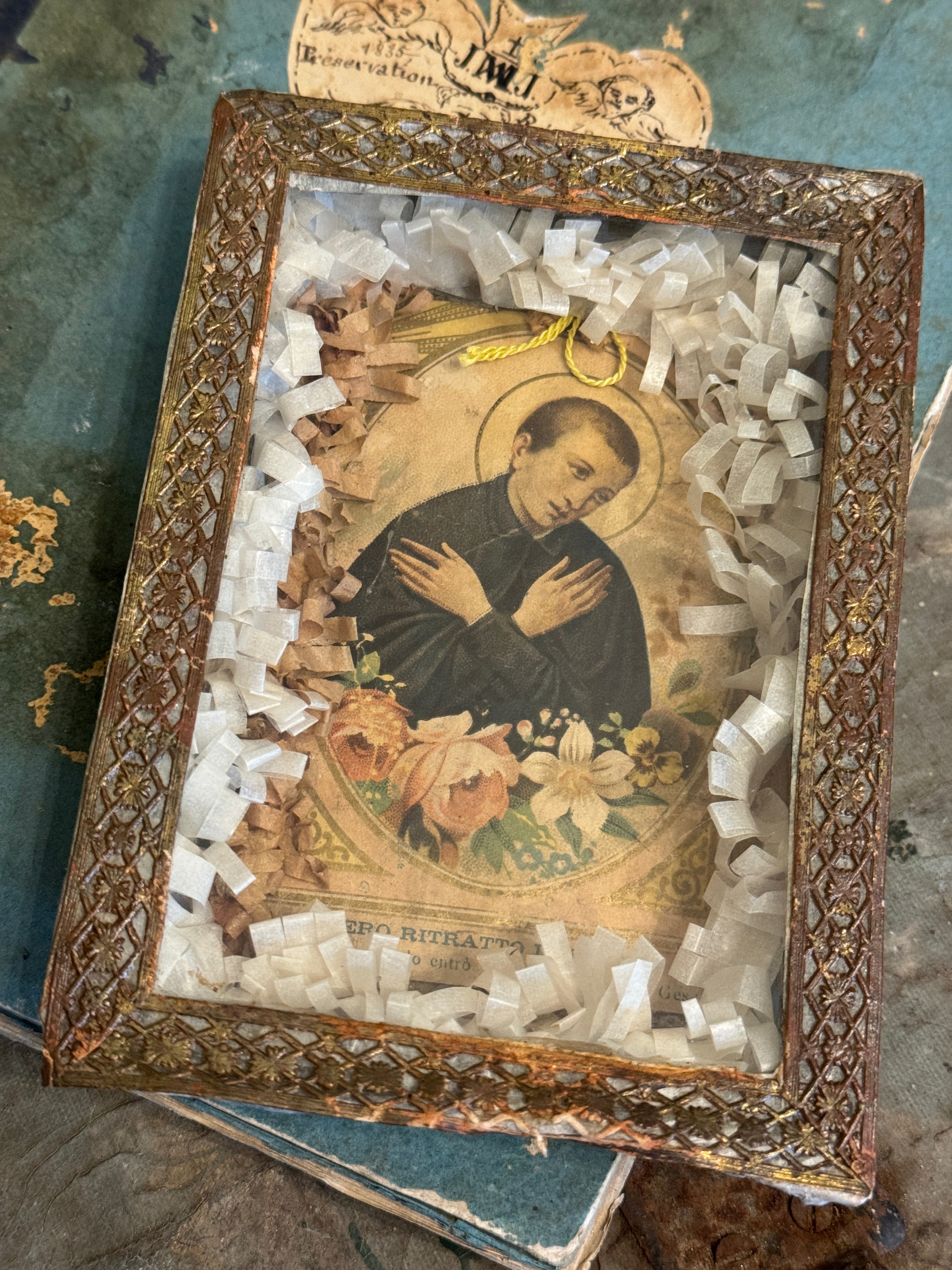 Antique French Framed Relic of St. Louis
