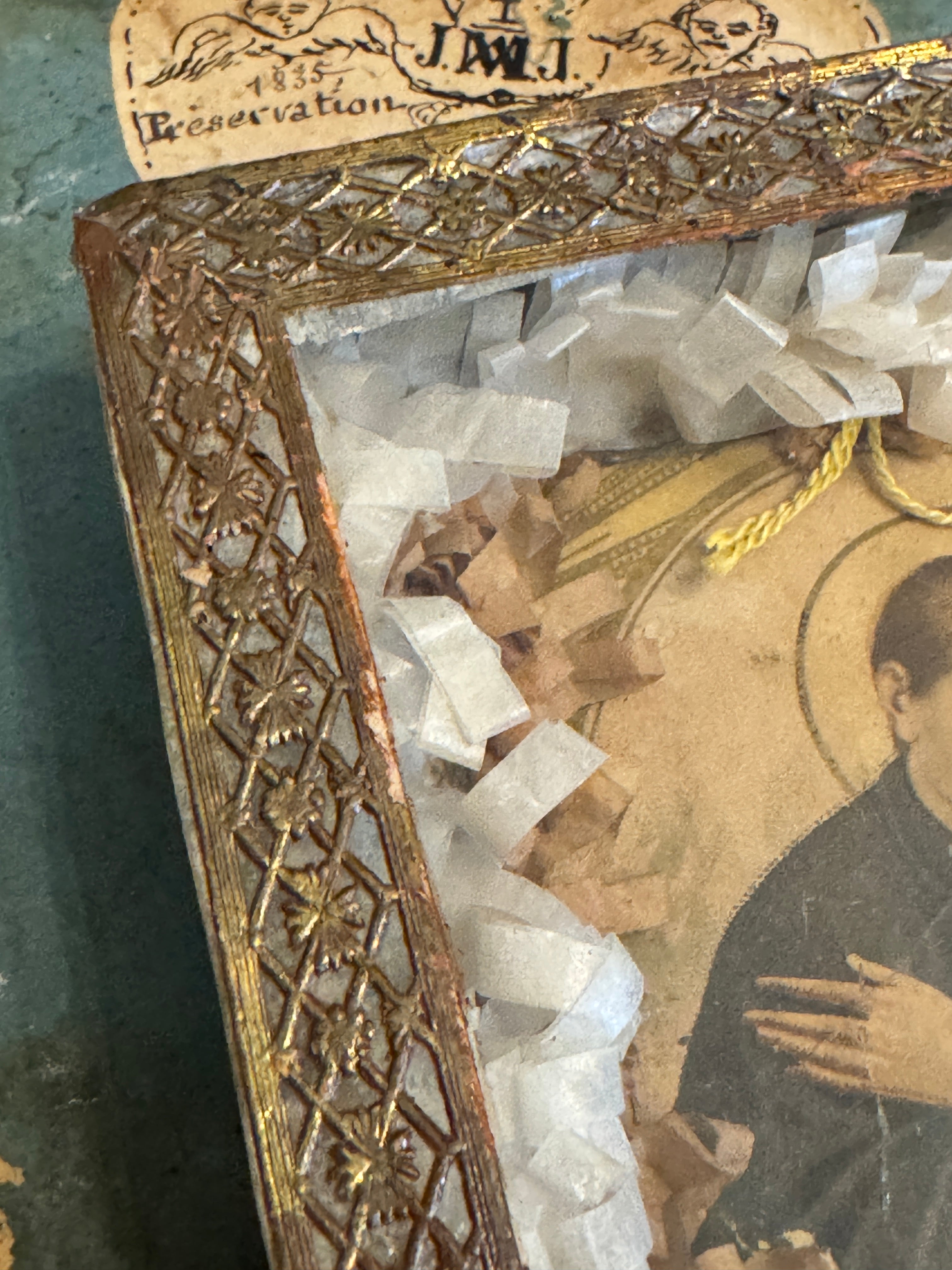 Antique French Framed Relic of St. Louis