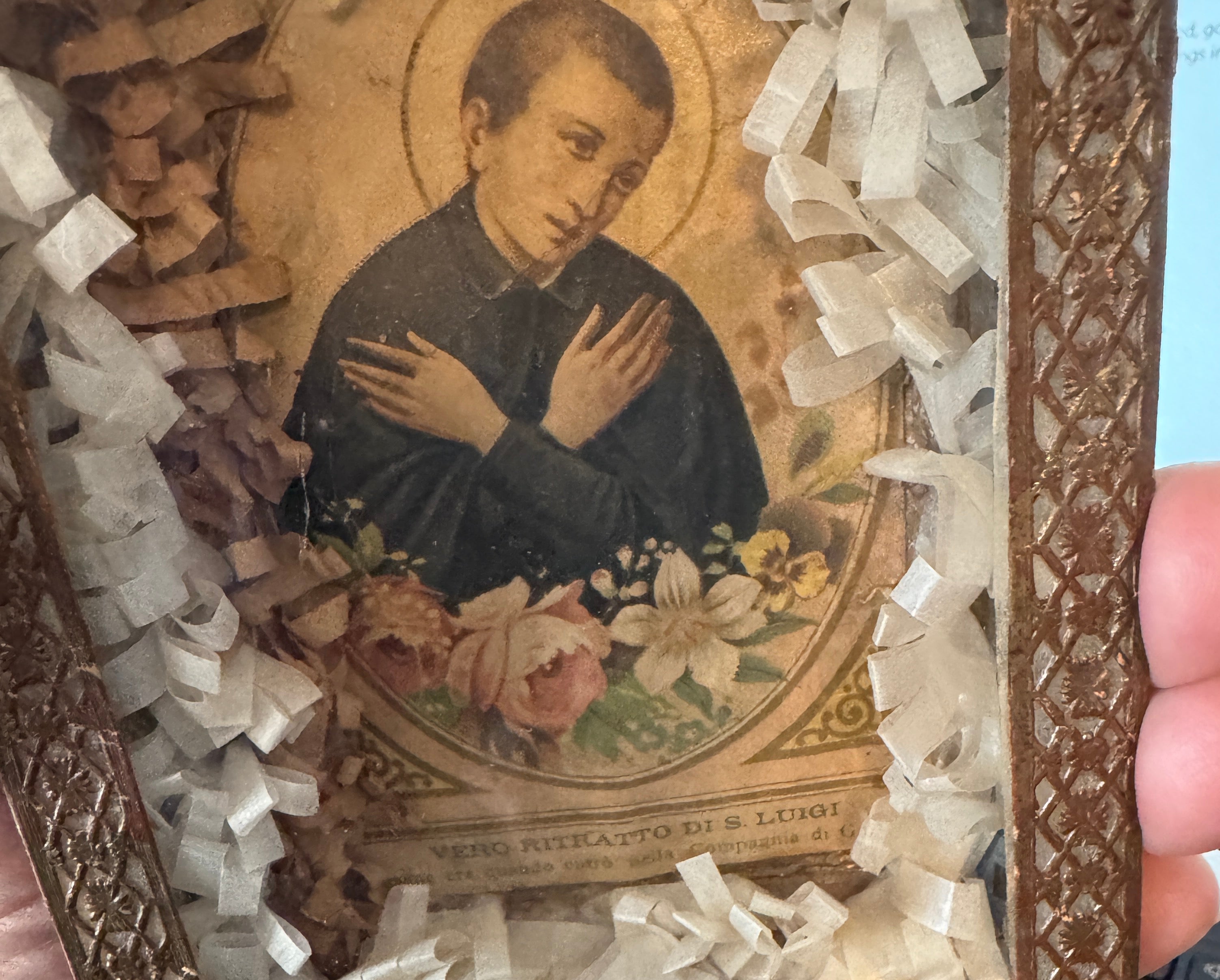 Antique French Framed Relic of St. Louis