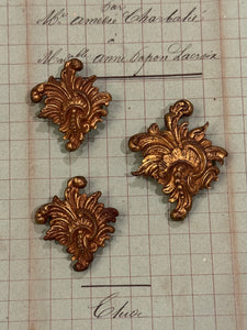 Antique French Picture Hook Covers - Ornate Cache Clous - D3