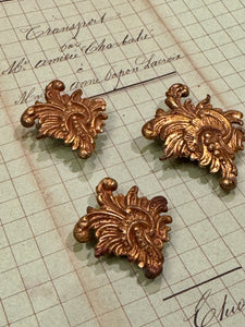 Antique French Picture Hook Covers - Ornate Cache Clous - D3