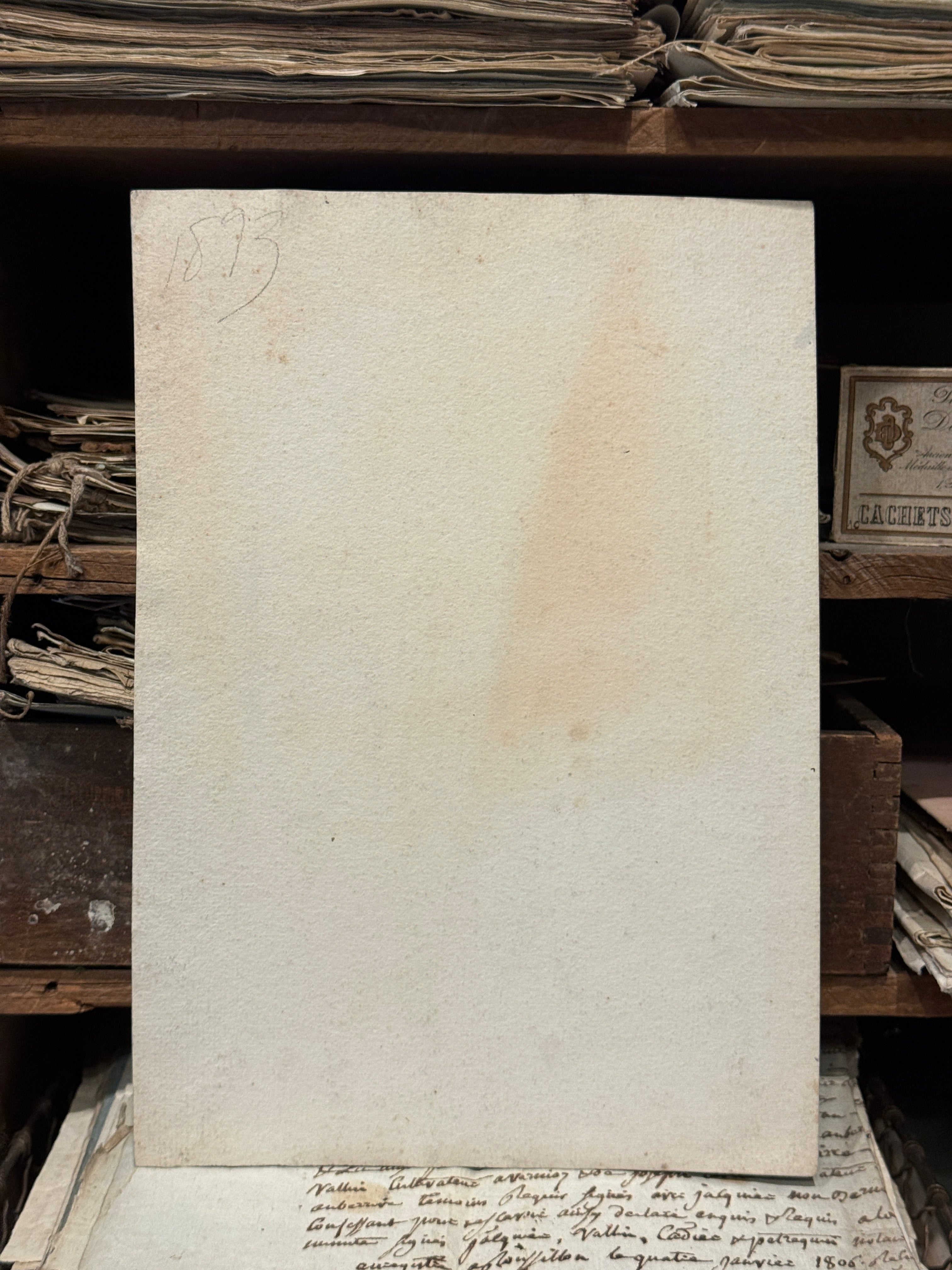 Antique Original 1893 French Watercolor