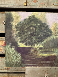 Antique Original 1800s Double-Sided French Watercolor