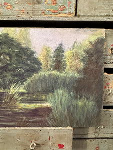 Antique Original 1800s Double-Sided French Watercolor