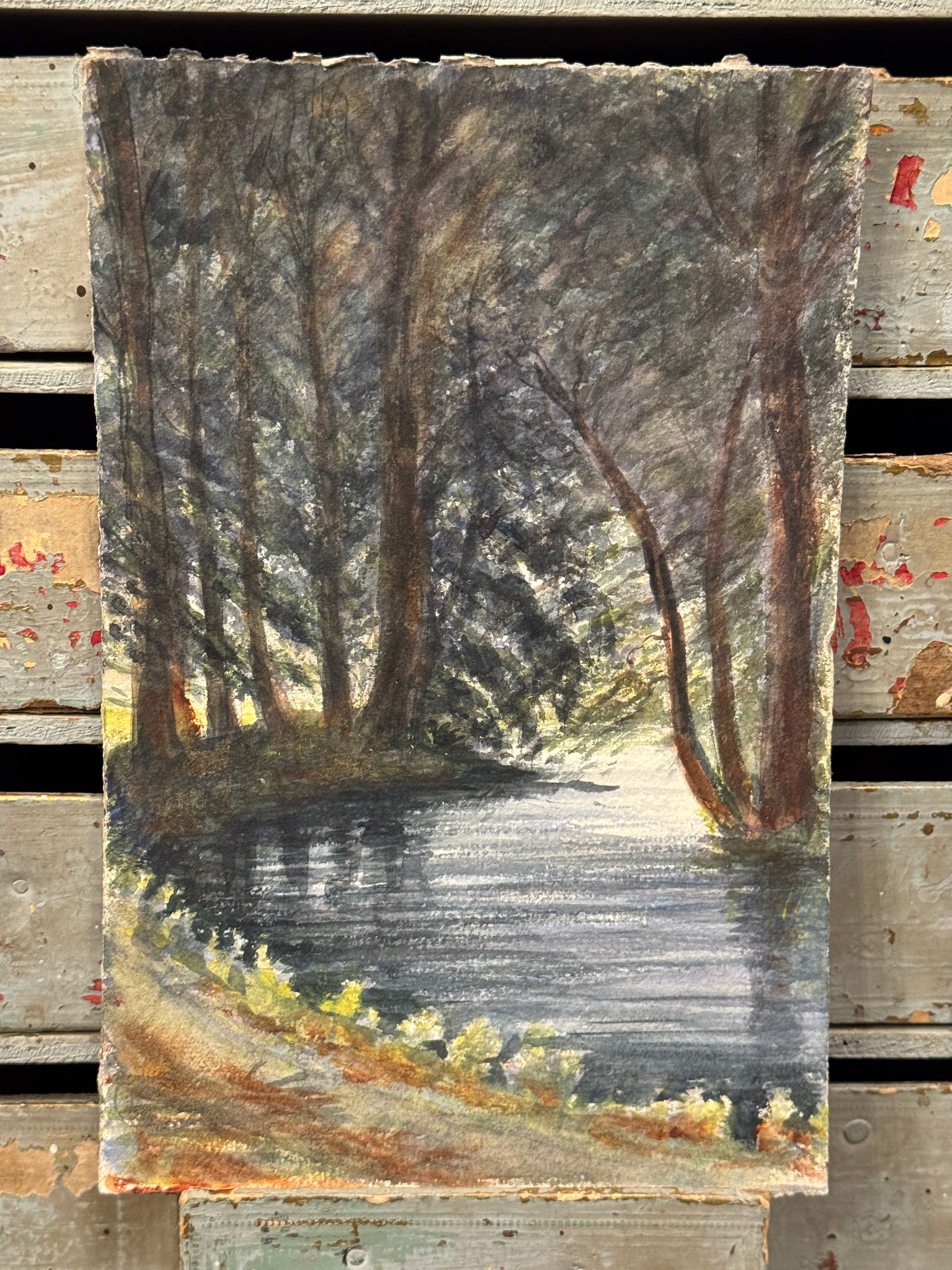 Antique Original 1800s French Watercolor