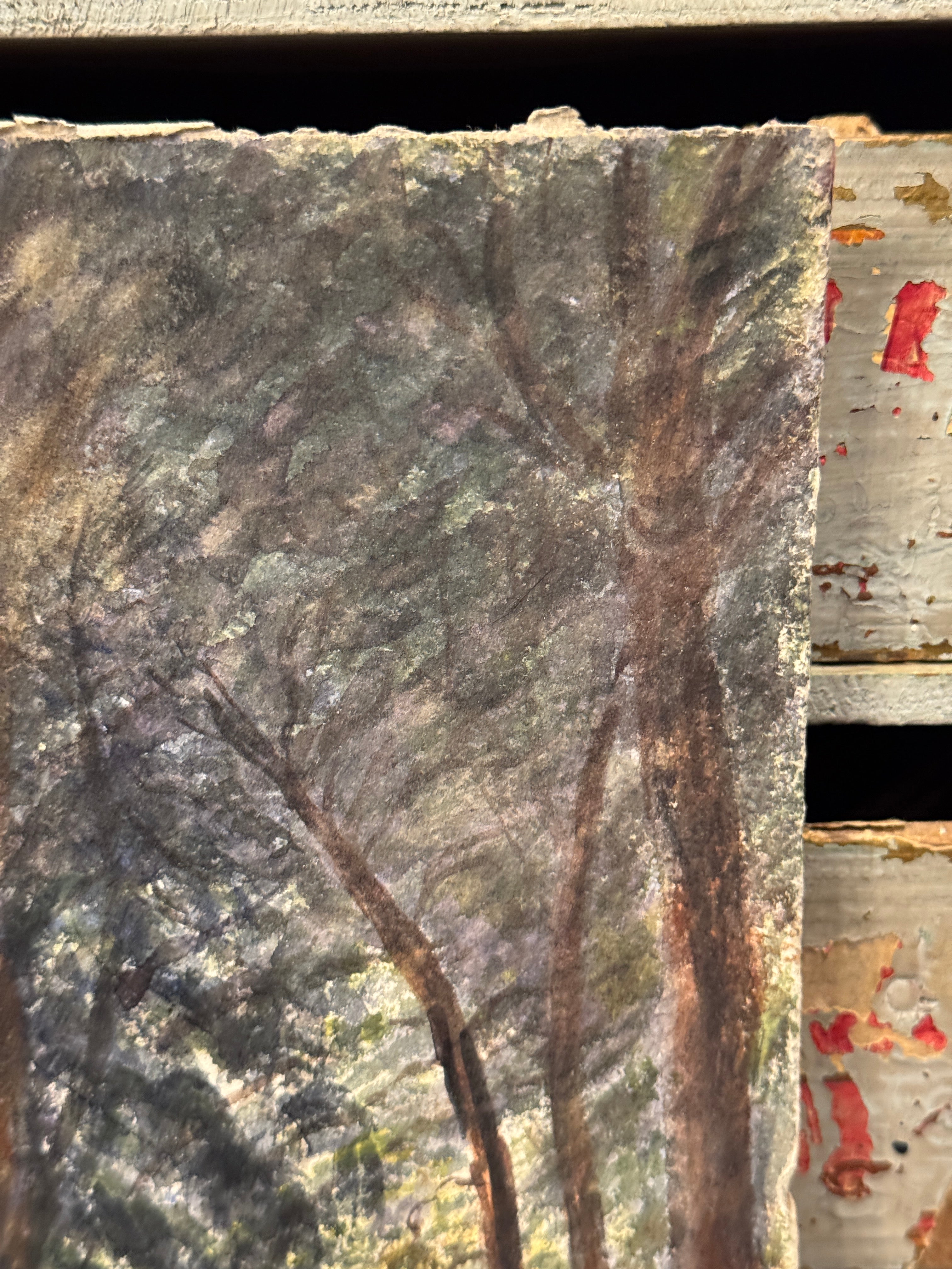 Antique Original 1800s French Watercolor