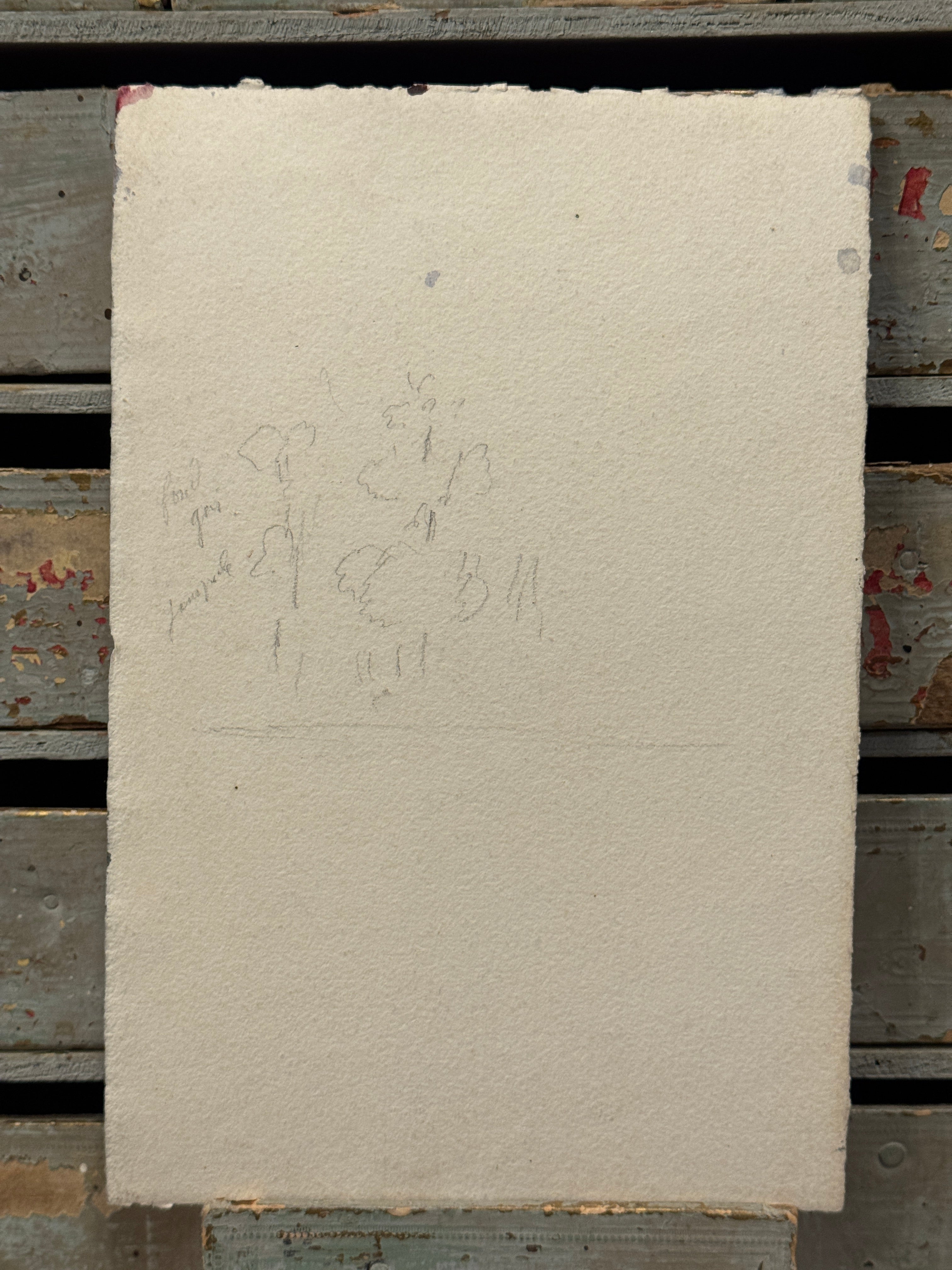 Antique Original 1800s French Watercolor