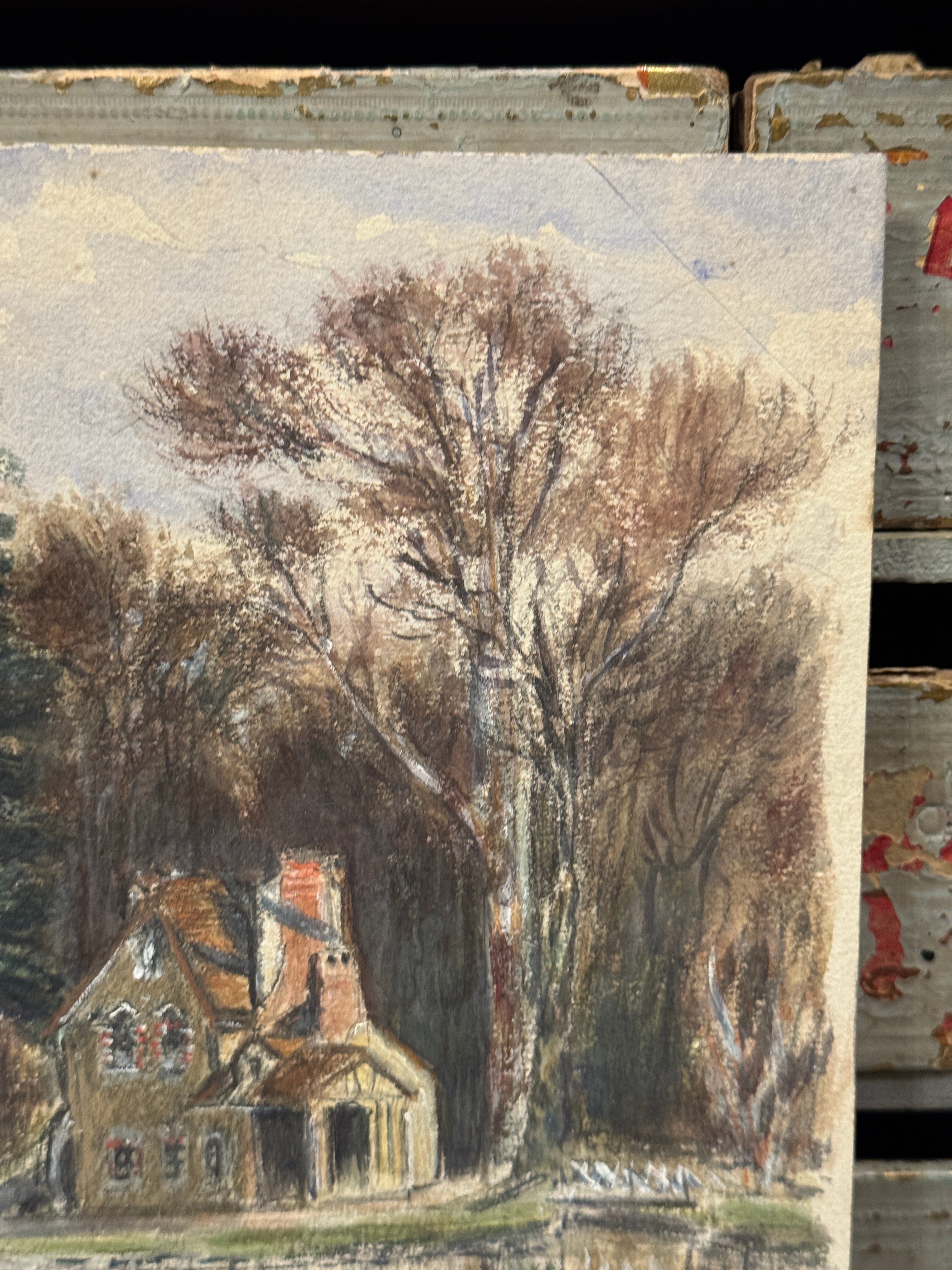 Antique Original 1891 French Watercolor