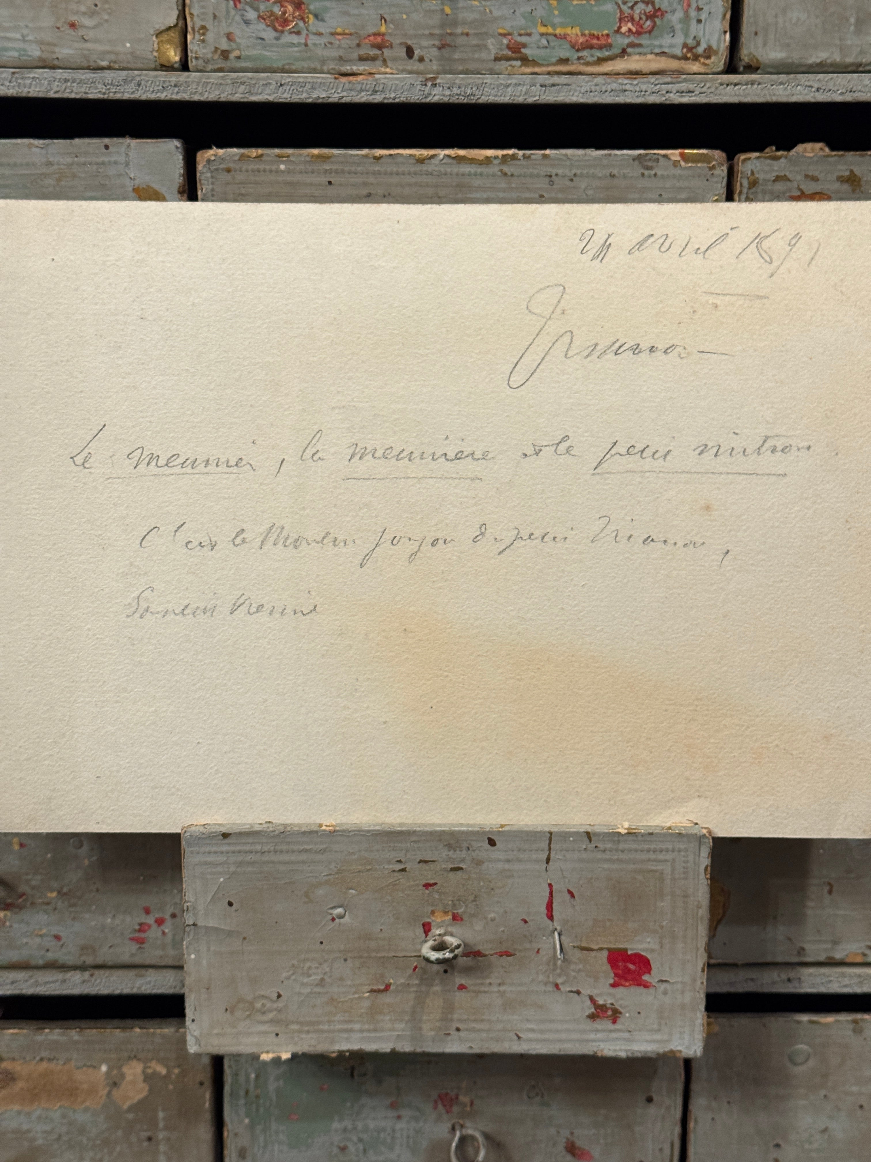 Antique Original 1800s French Watercolor