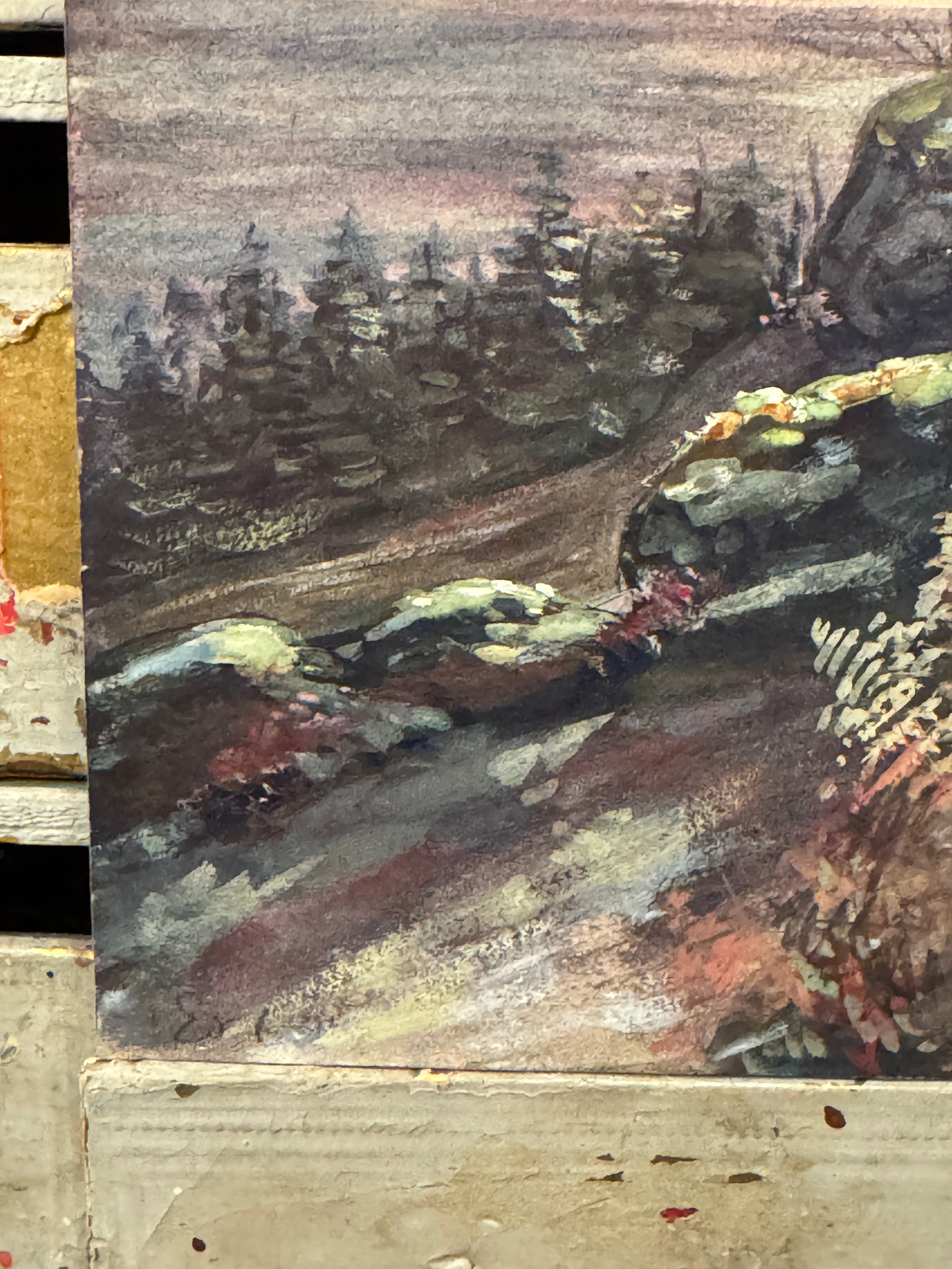 Antique Original 1800s French Watercolor