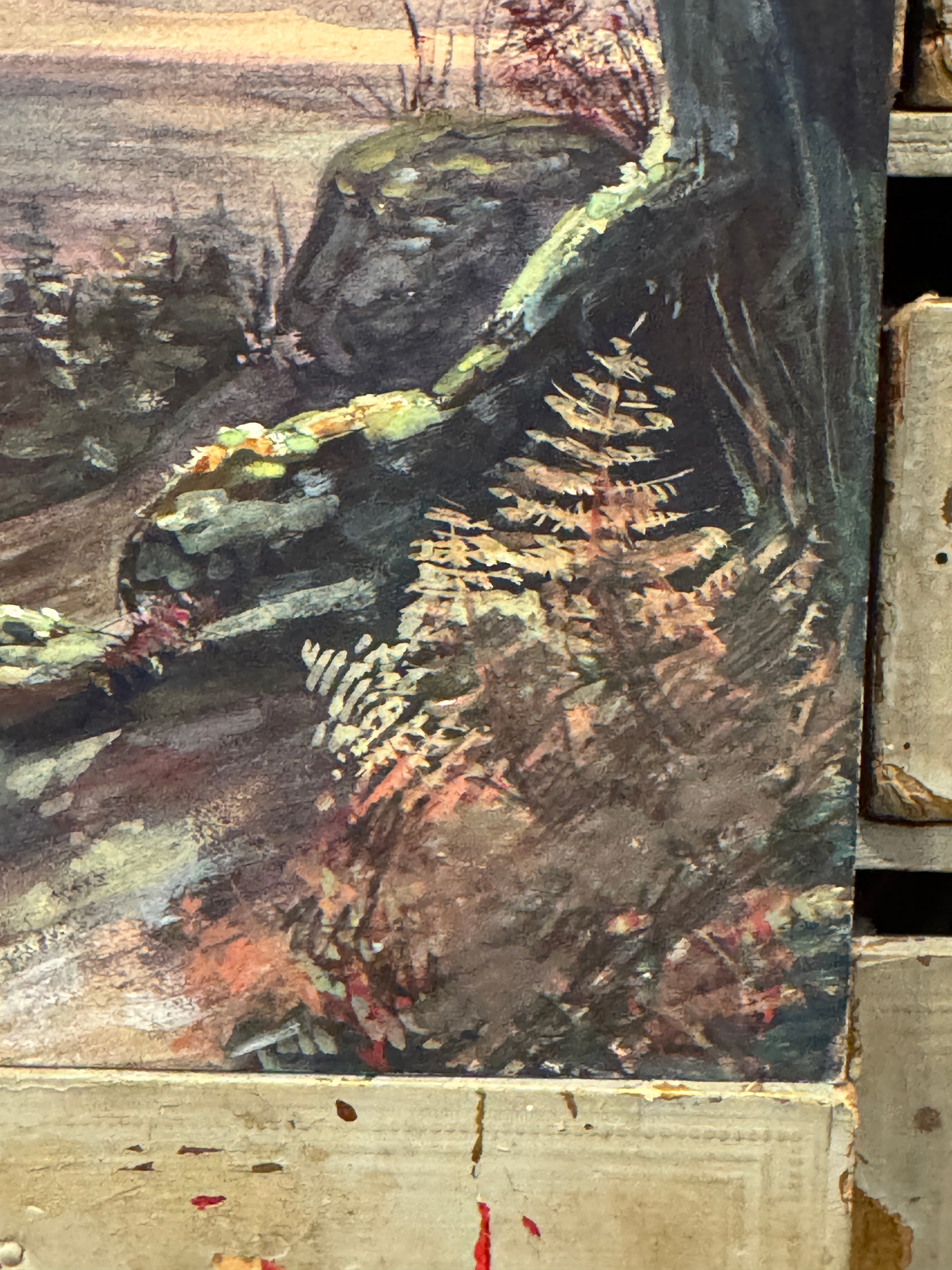 Antique Original 1800s French Watercolor