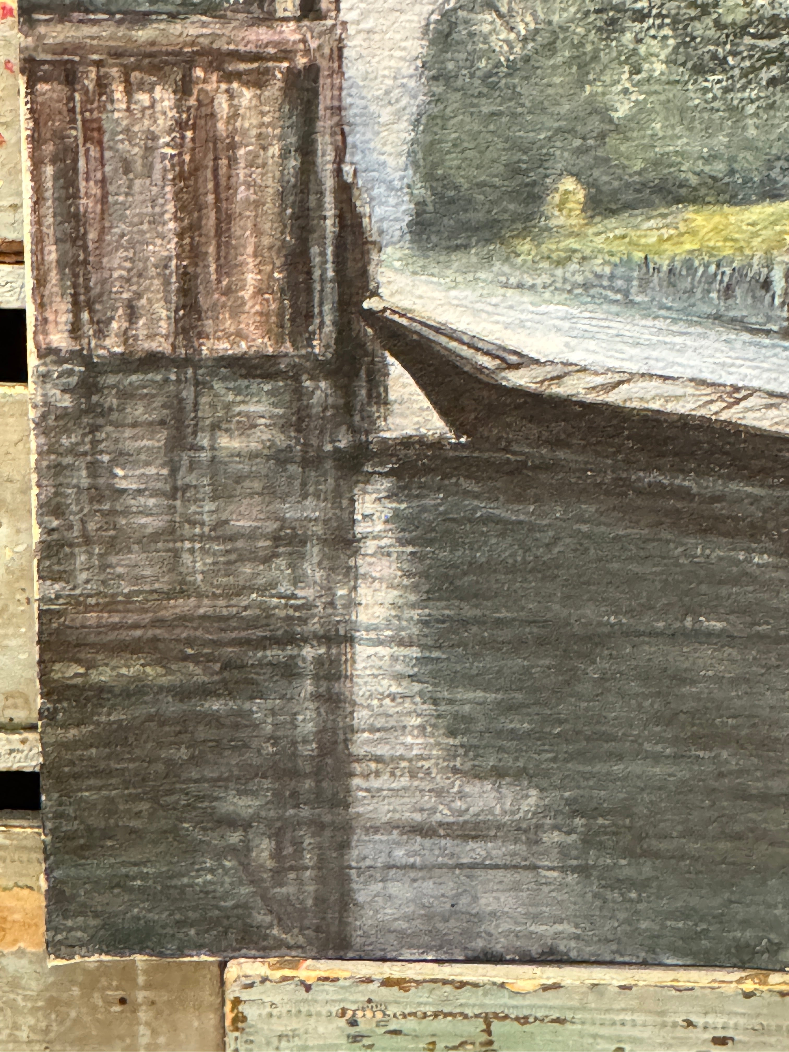 Antique Original 1893 French Watercolor