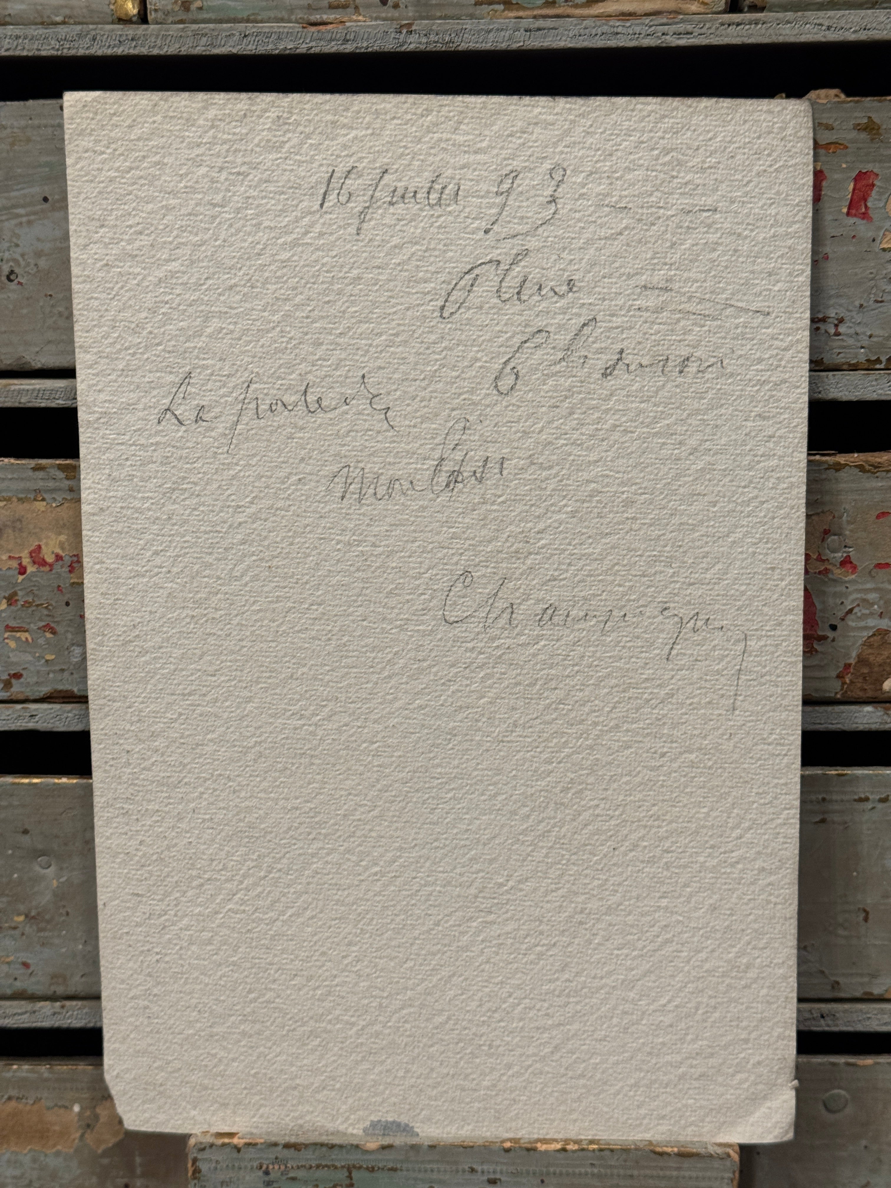 Antique Original 1893 French Watercolor