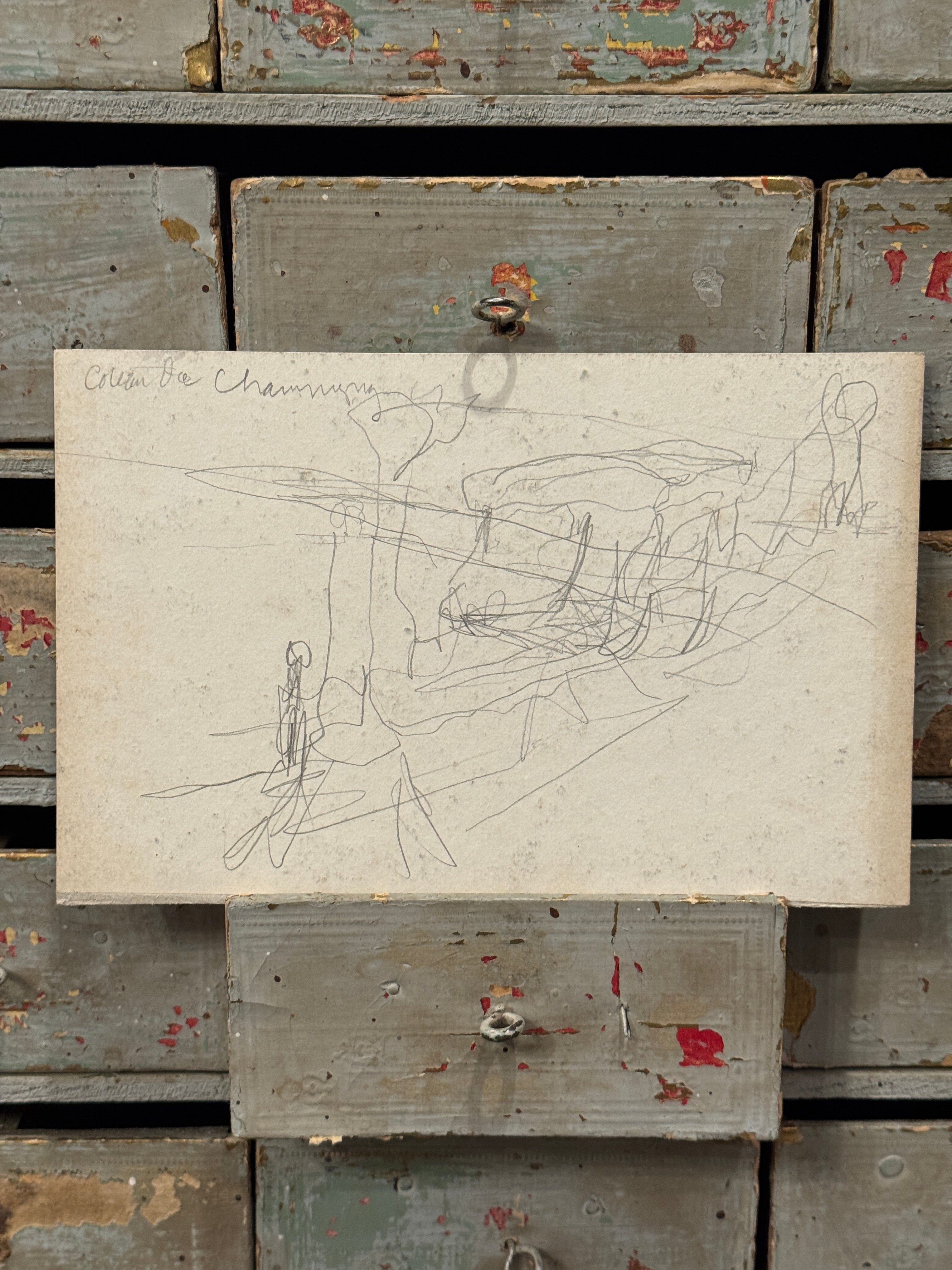 Antique Original 1800s French Watercolor