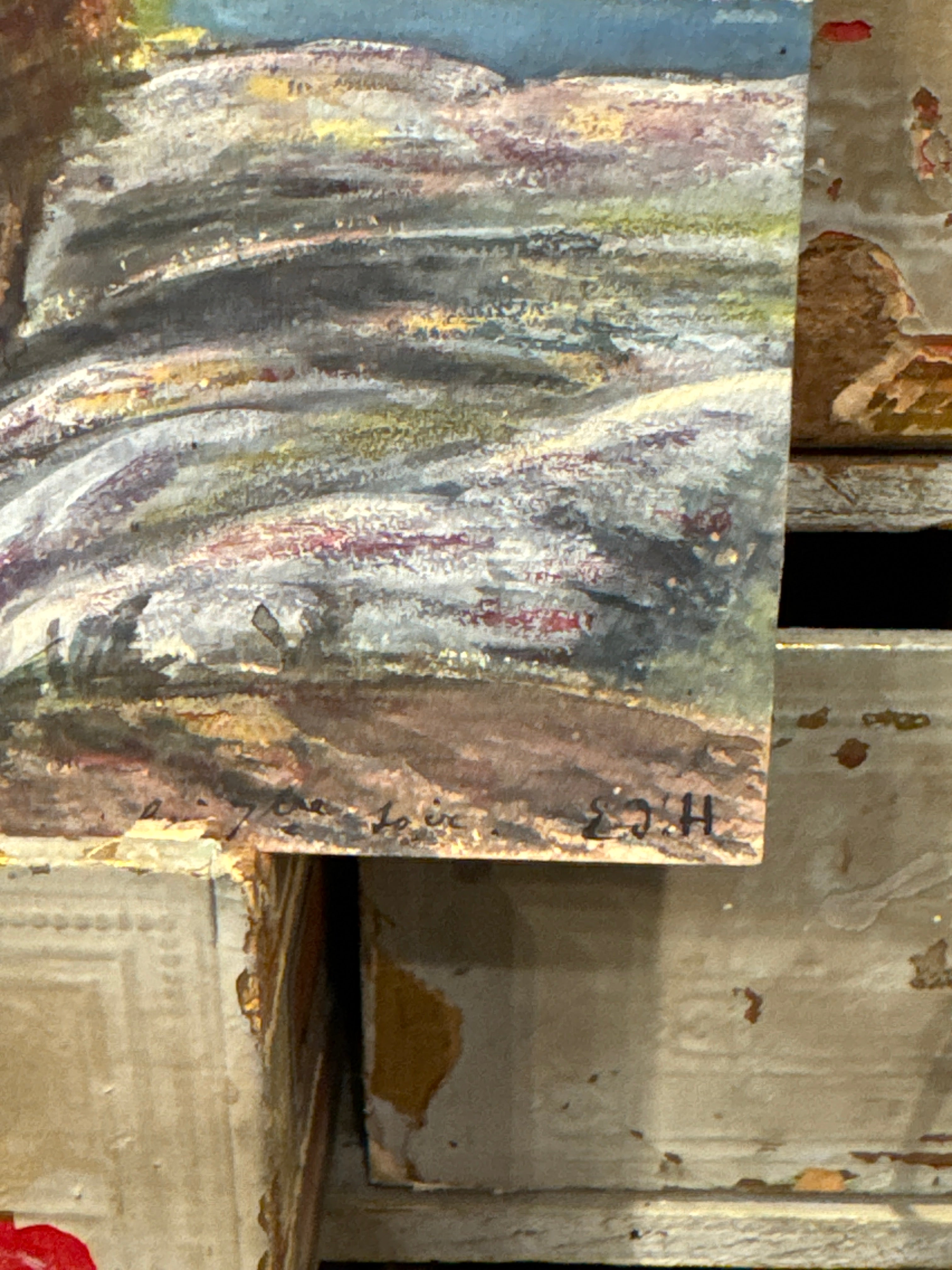 Antique Original 1800s French Watercolor