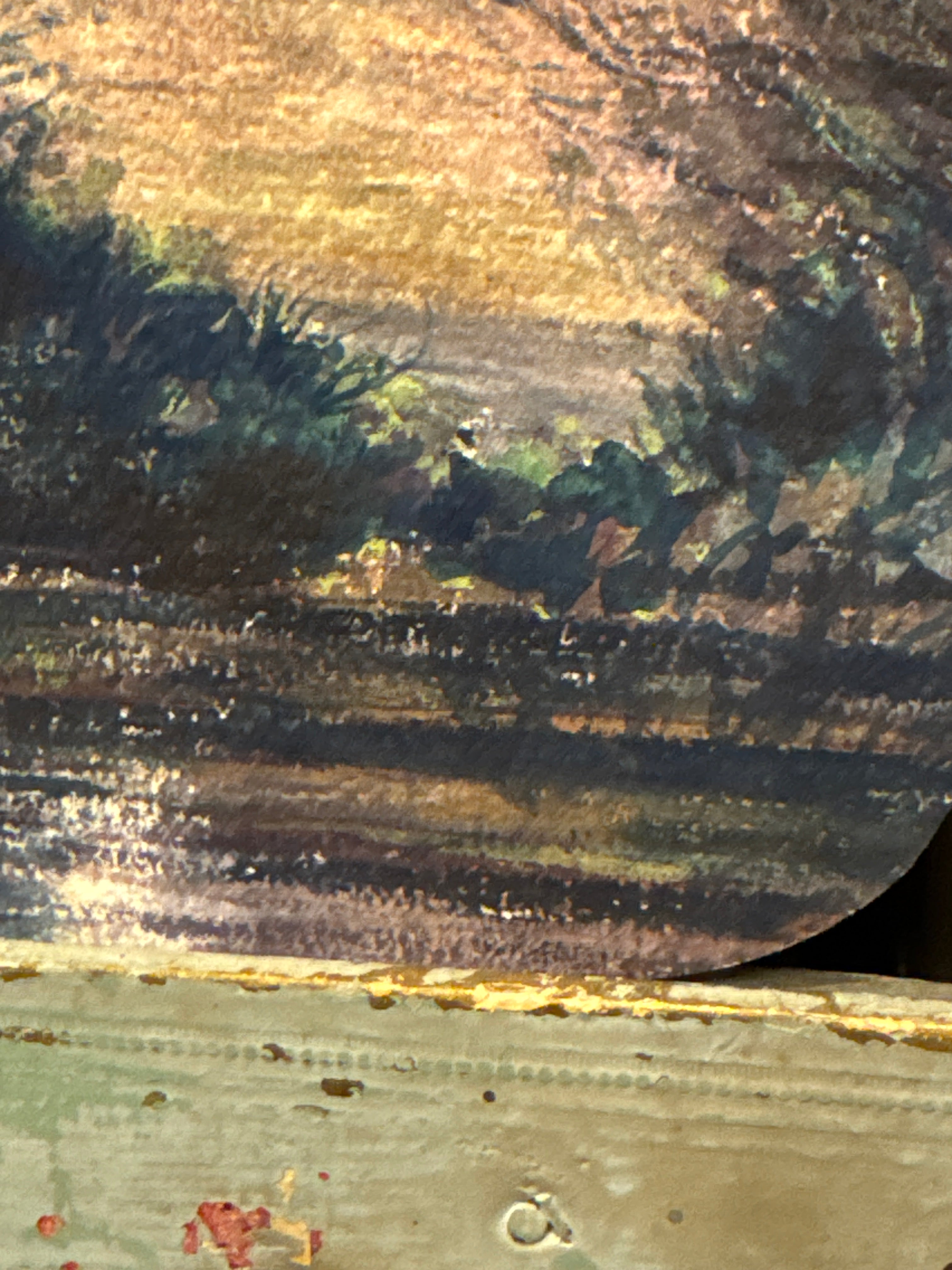 Antique Original 1870s French Watercolor