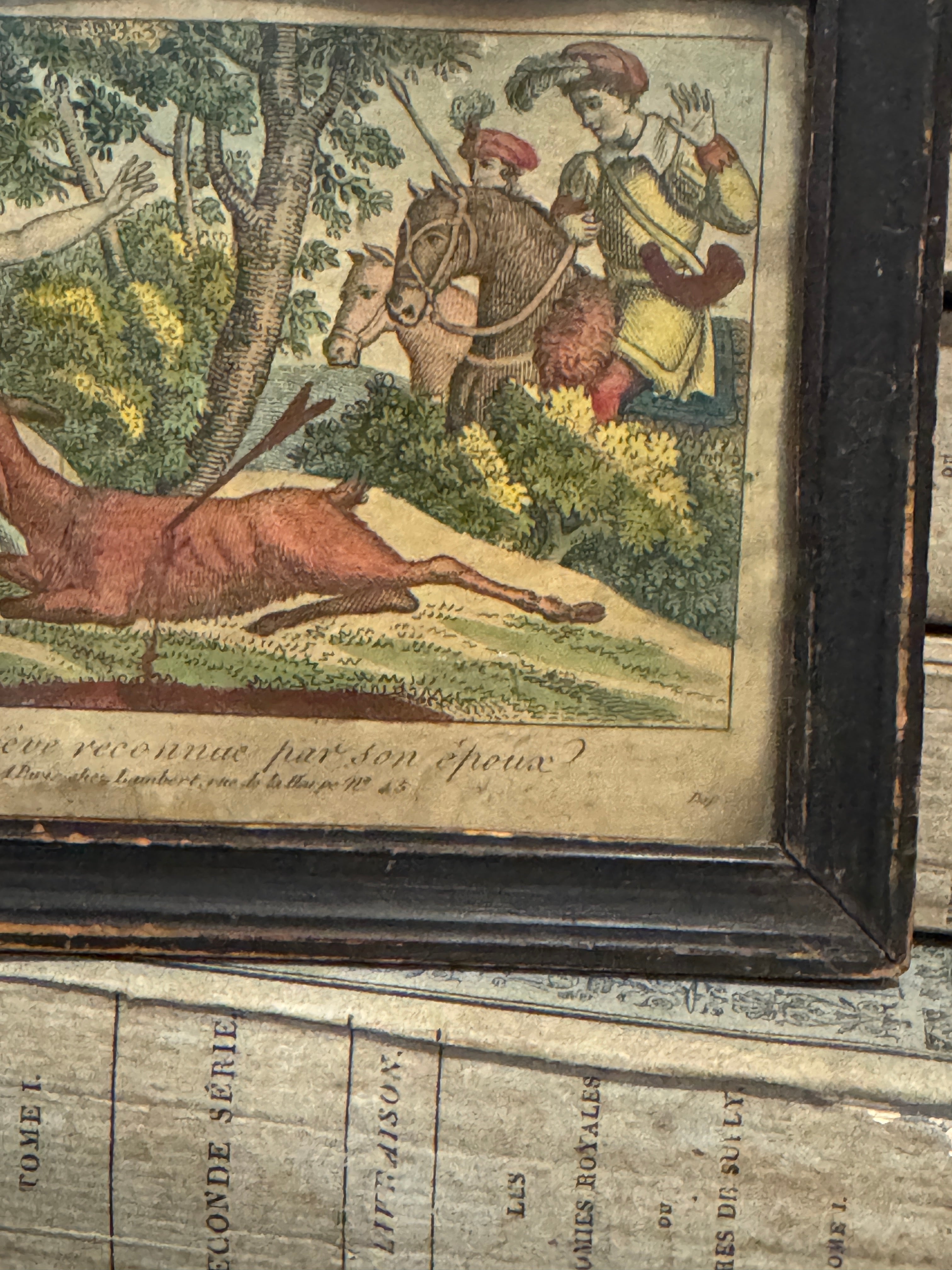 Antique 1700s Framed French St Genevieve Engraving