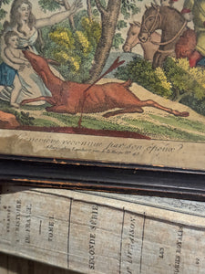 Antique 1700s Framed French St Genevieve Engraving