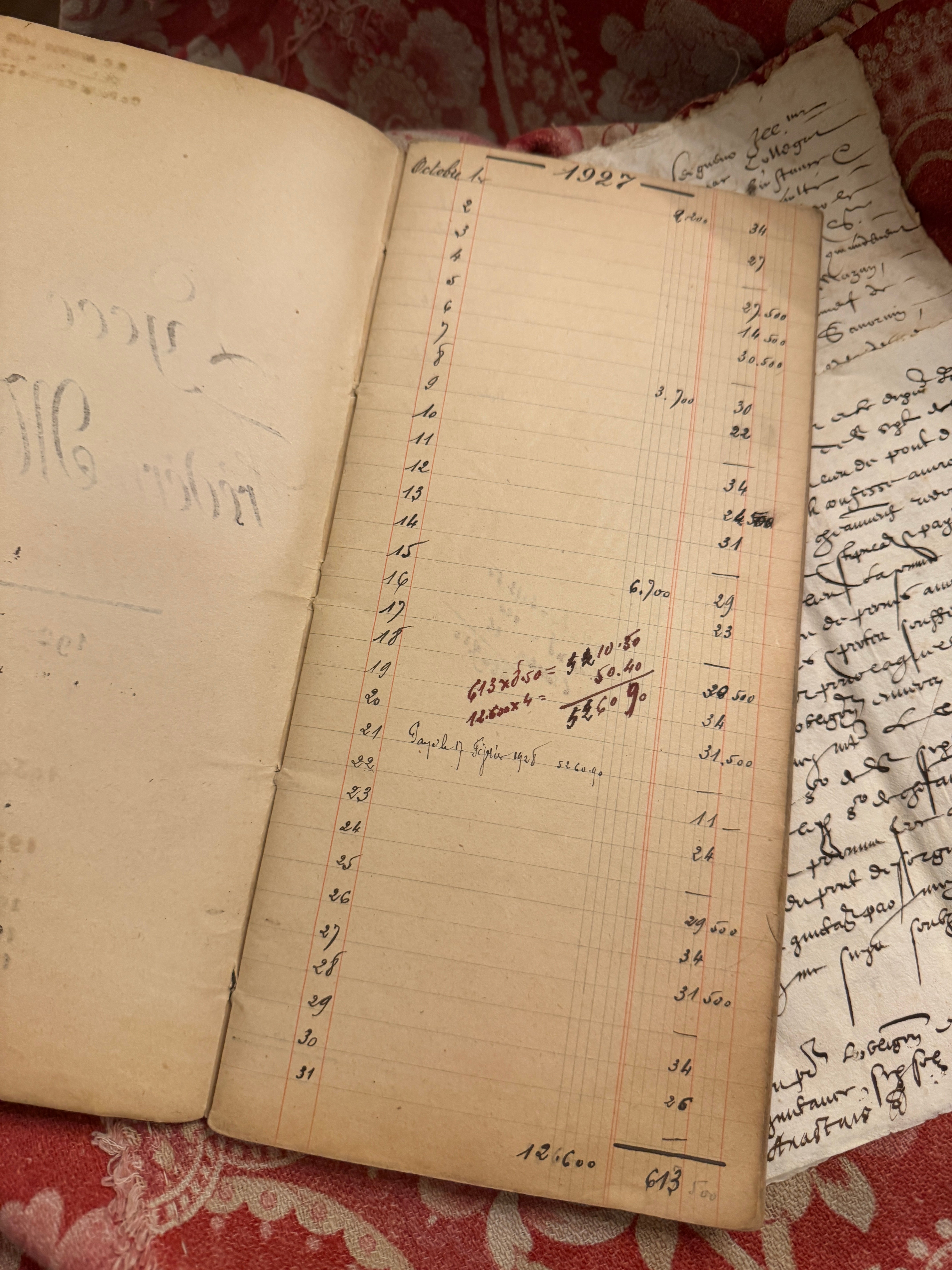 Antique French School Ledger/Notebook