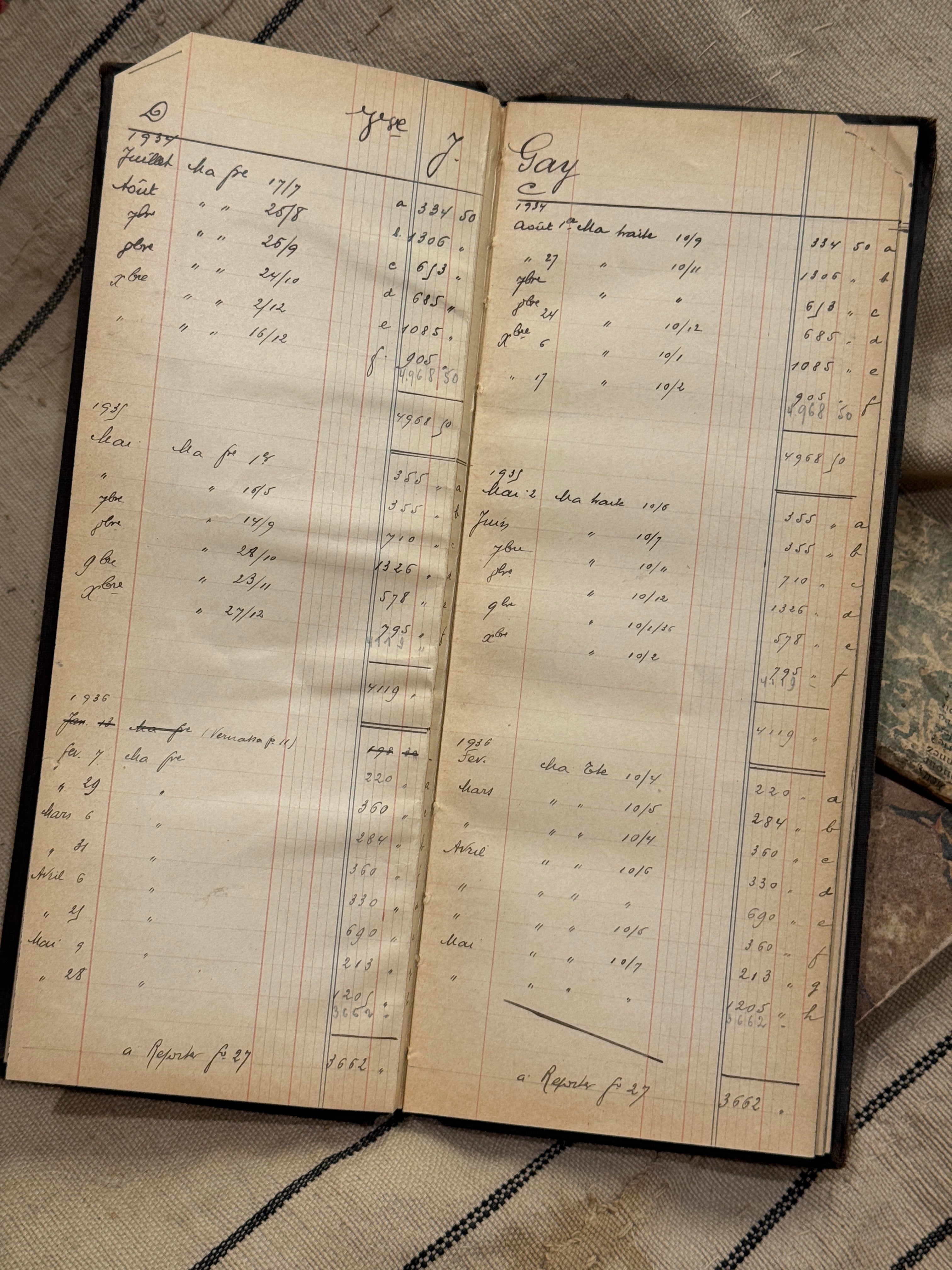 Antique French Ledger/Notebook