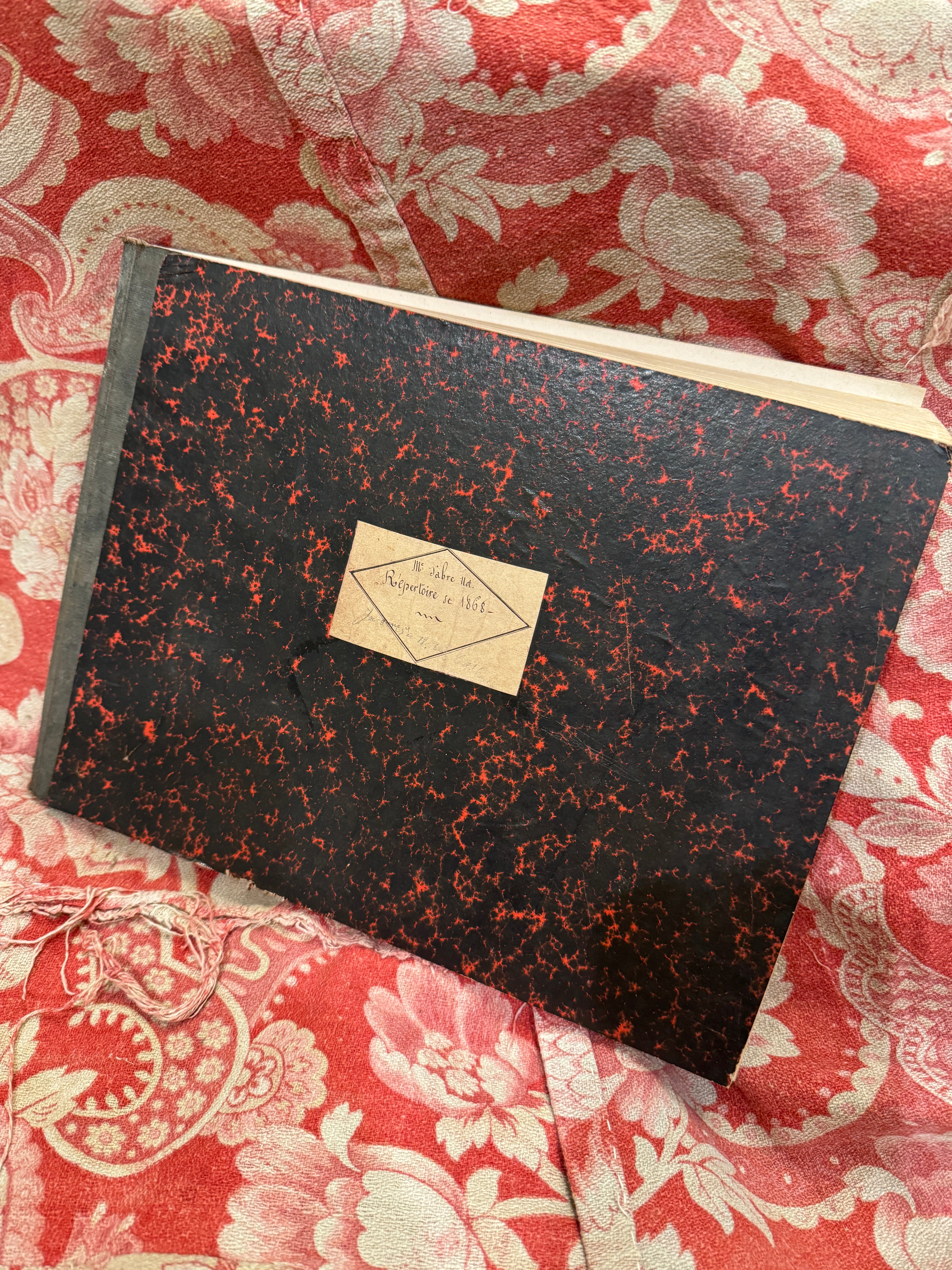 Antique French 1800s Large Blank Notebook