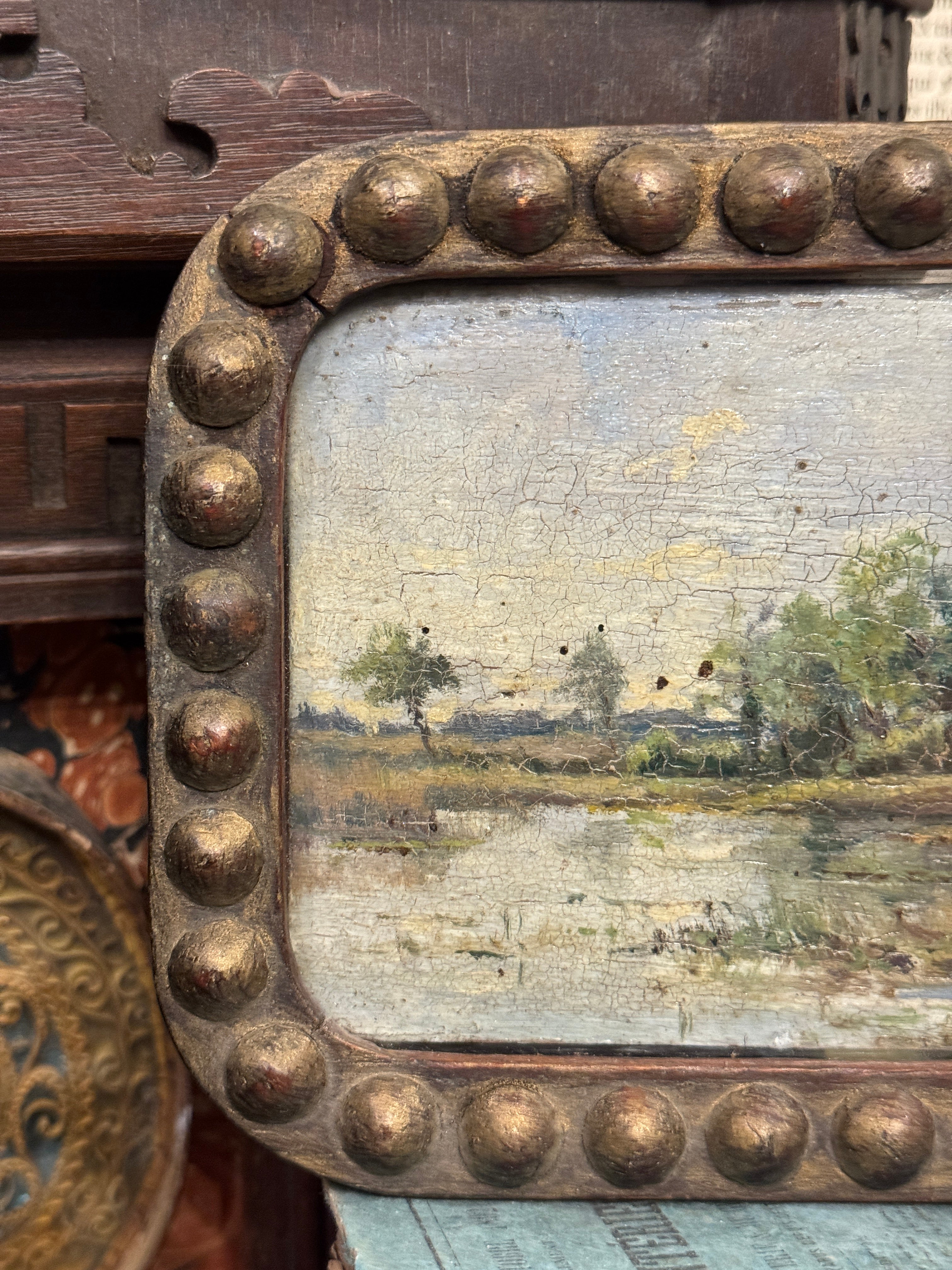 Antique Miniature French Oil Painting