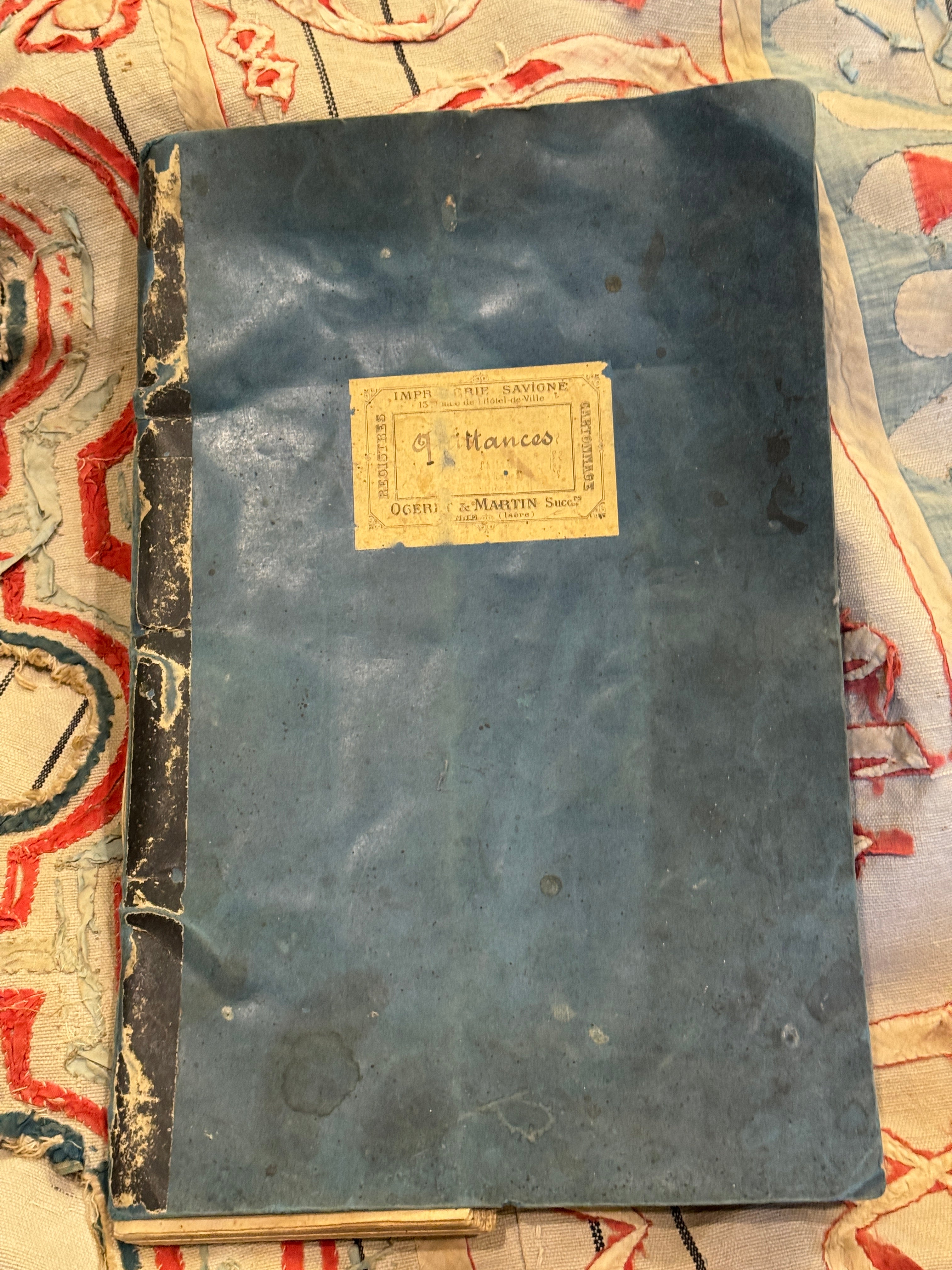 Beautiful Antique 1901 - 1909 French  Ledger/Receipt Book