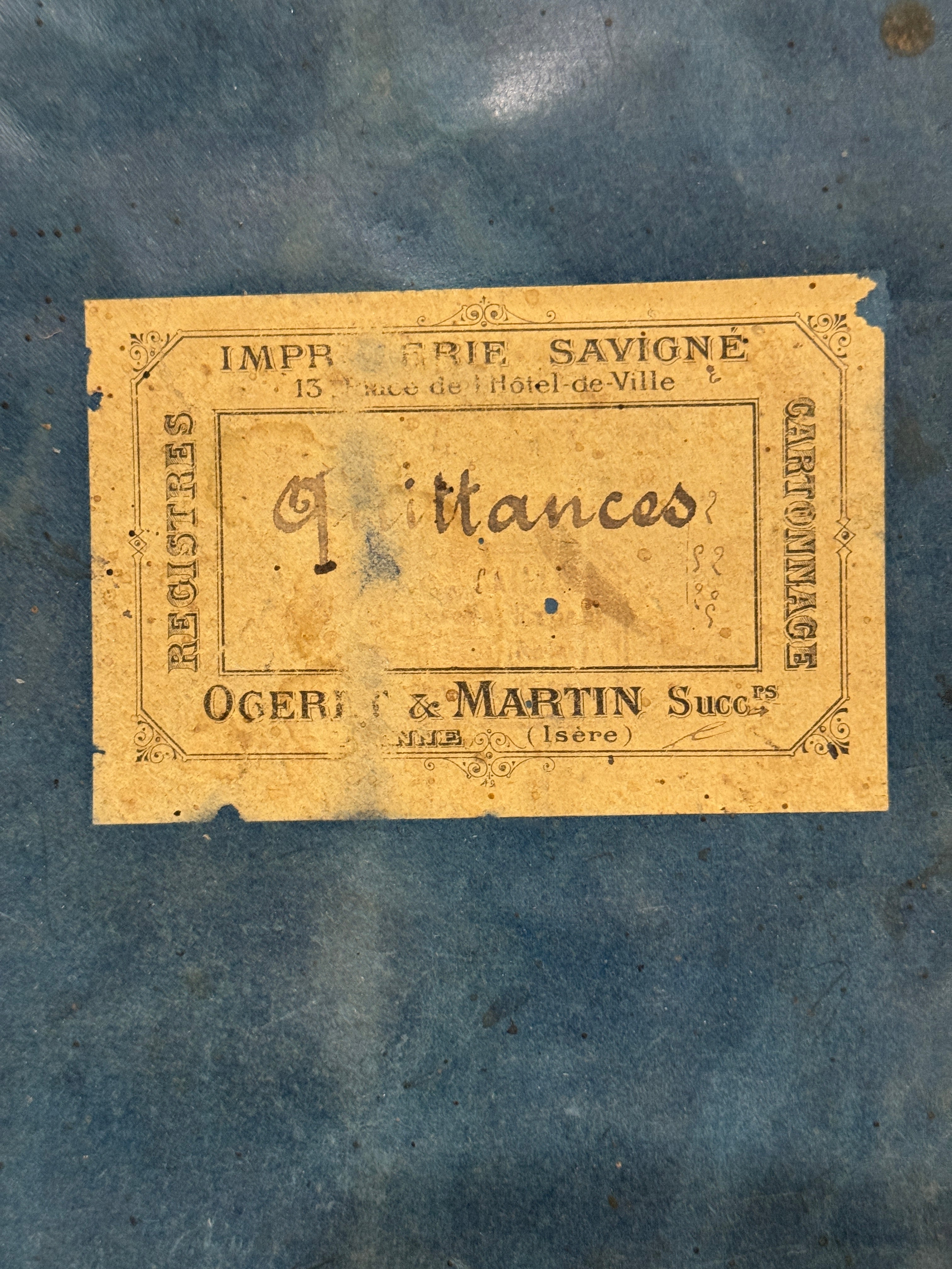 Beautiful Antique 1901 - 1909 French  Ledger/Receipt Book