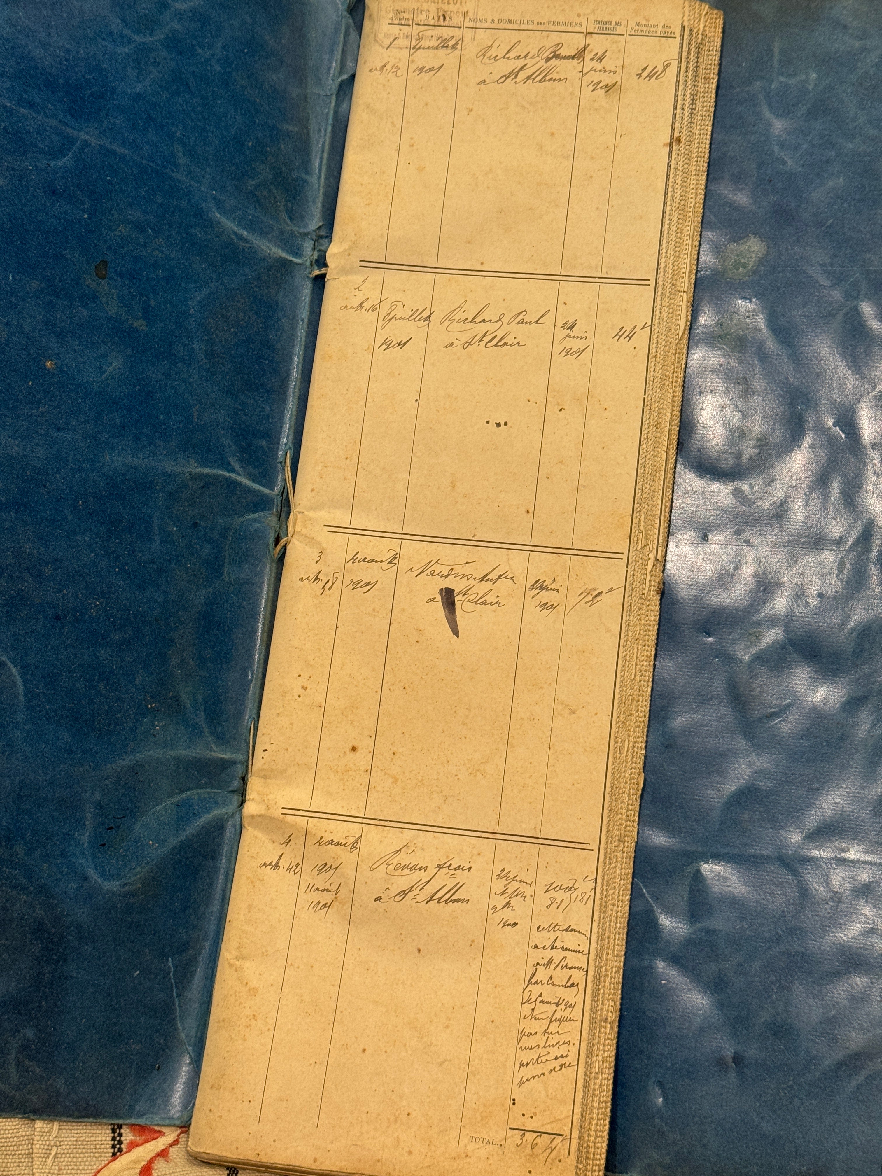 Beautiful Antique 1901 - 1909 French  Ledger/Receipt Book