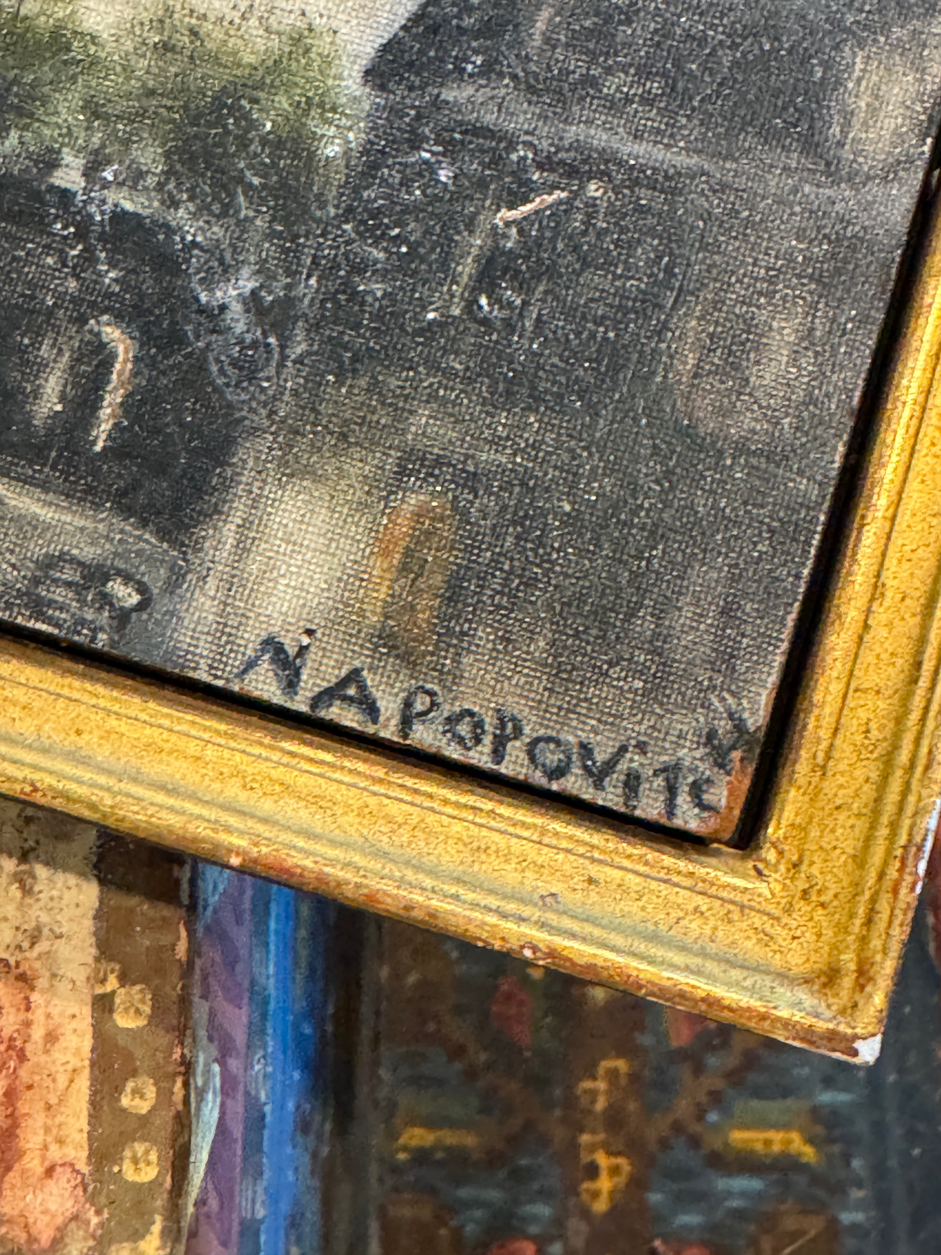 Miniature Antique French Oil Painting