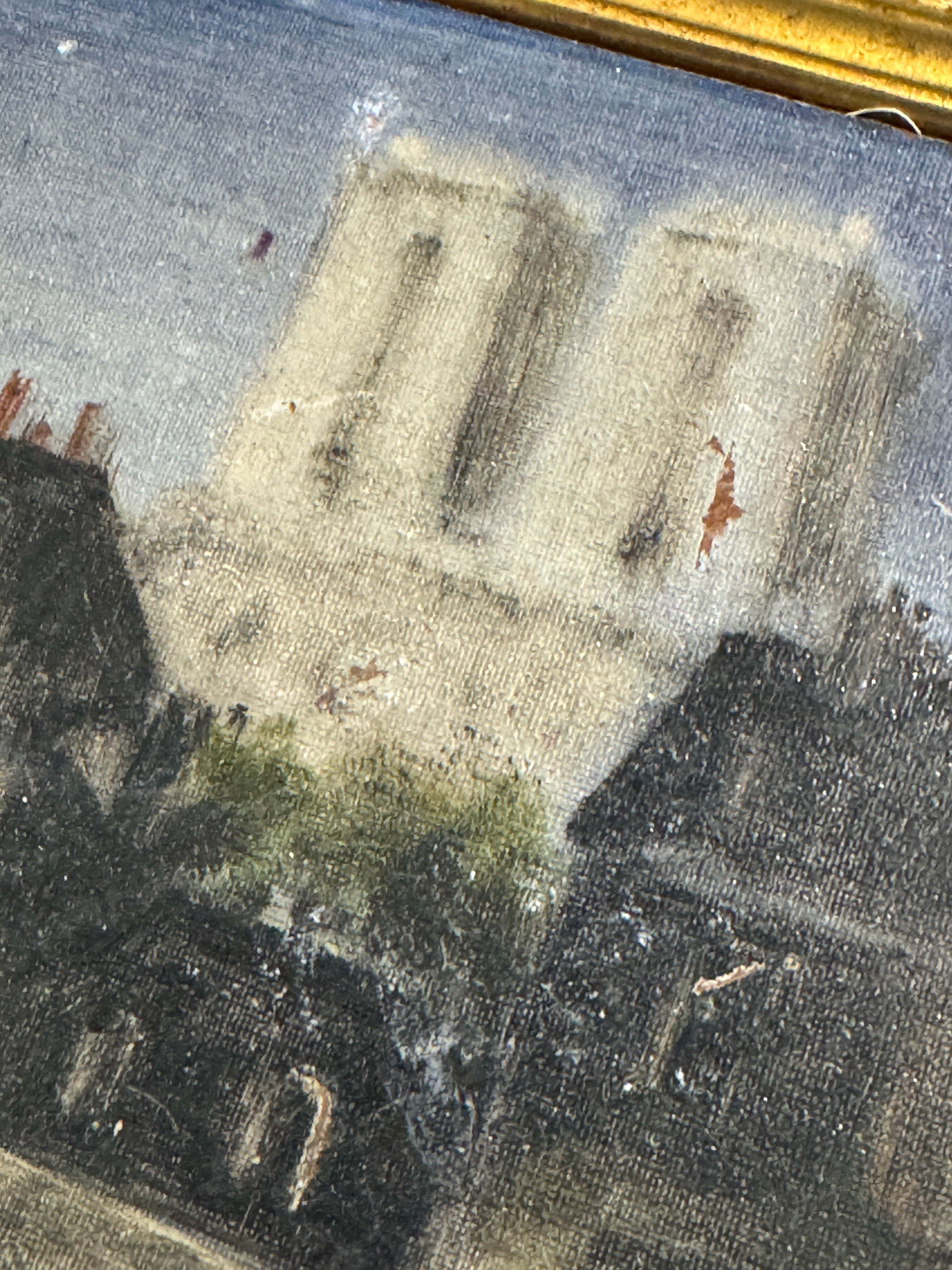 Miniature Antique French Oil Painting