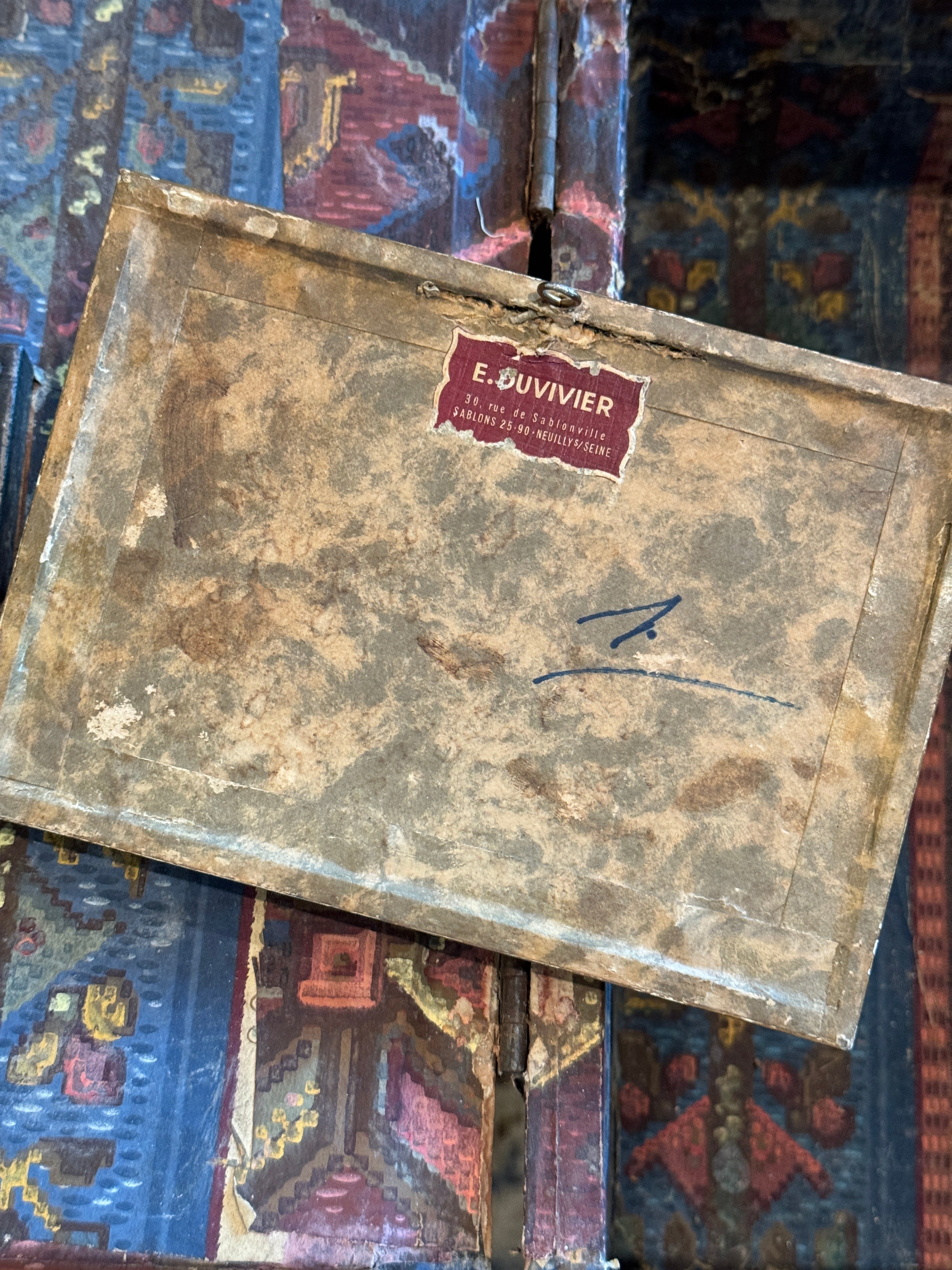 Miniature Antique French Oil Painting