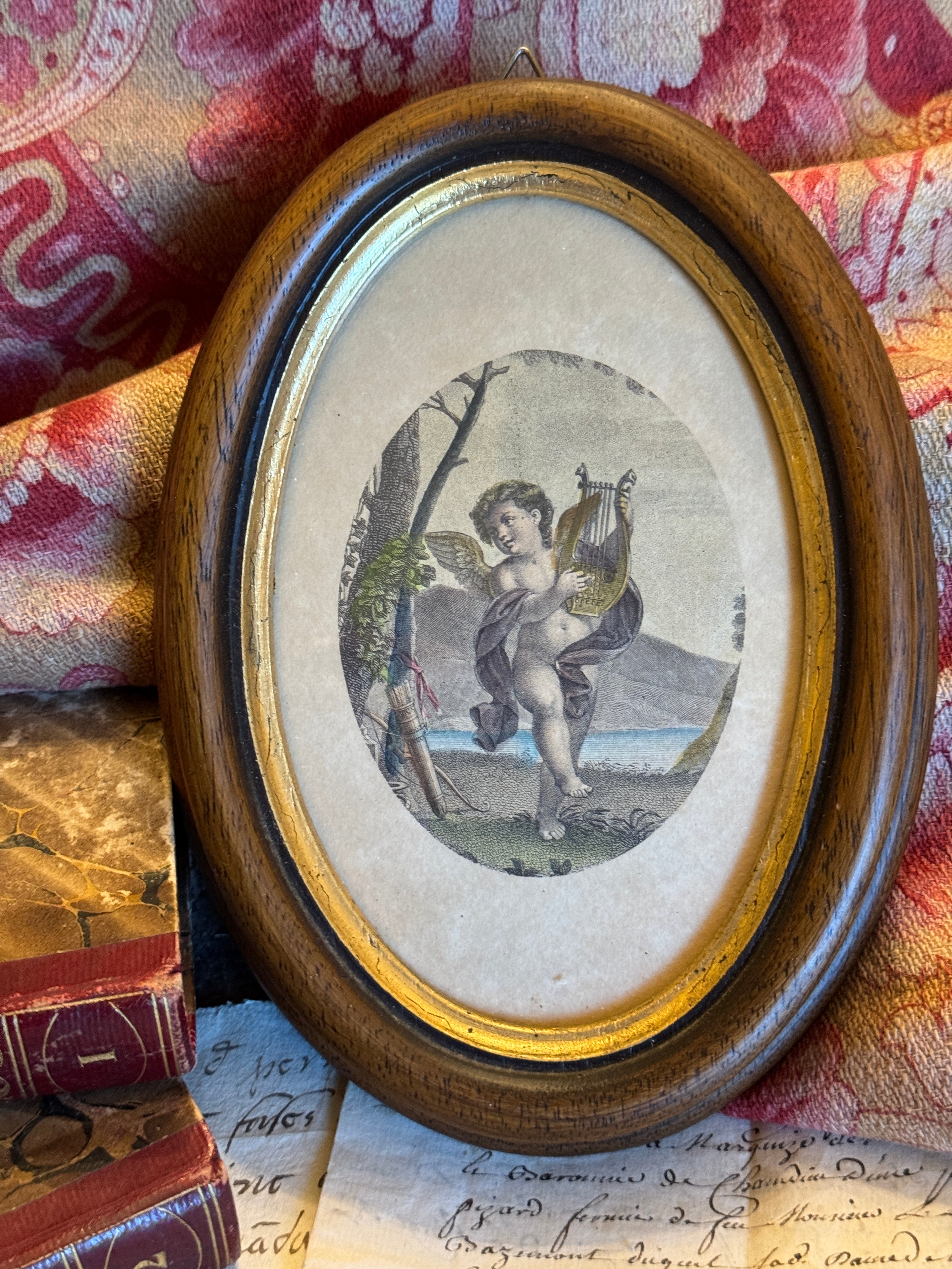 Antique French 1800s Angel/Cherub/Cupid Engraving