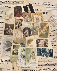 Set of 19 - 19th - 20th C French Religious Holy Cards