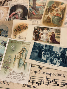 Set of 19 - 19th - 20th C French Religious Holy Cards